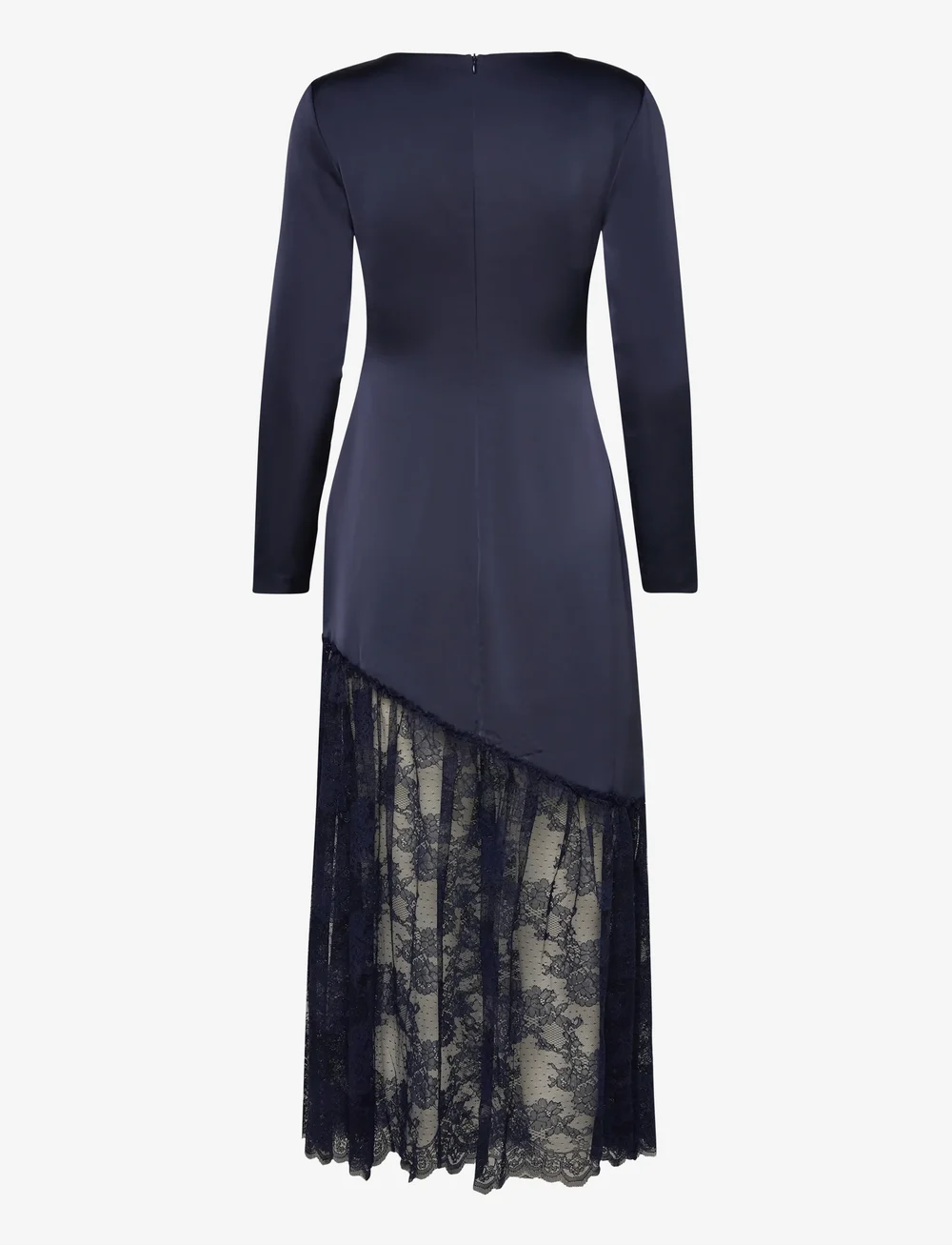 Malina - Suki Diagonal Cut Lace Midi Dress - avondjurken - dark blue - 2