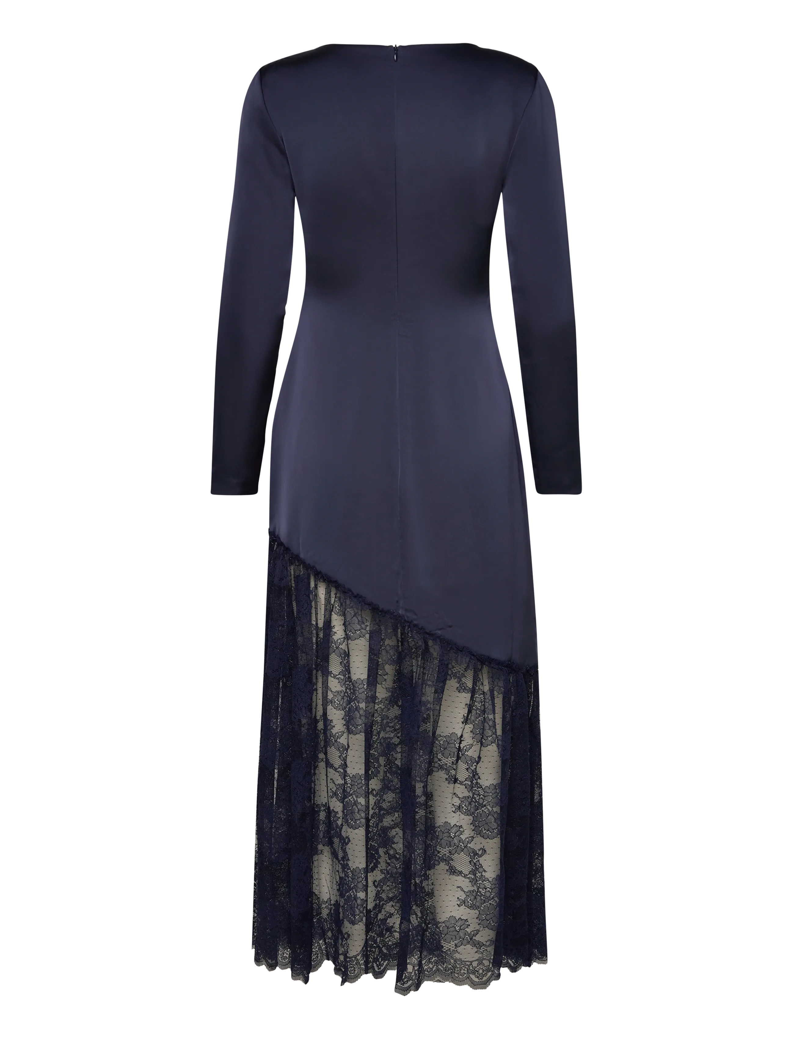 Malina - Suki Diagonal Cut Lace Midi Dress - Õhtukleidid - dark blue - 2