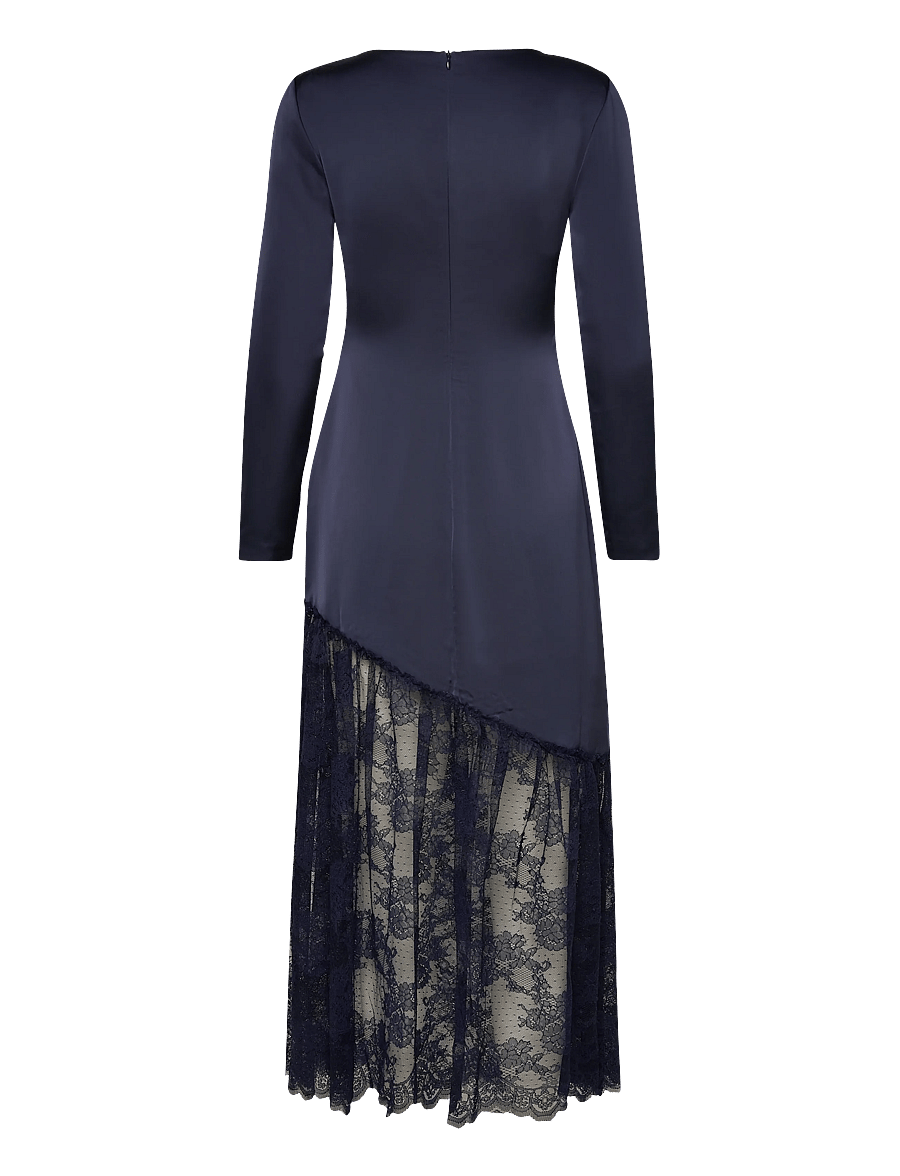 Malina - Suki Diagonal Cut Lace Midi Dress - Õhtukleidid - dark blue - 2