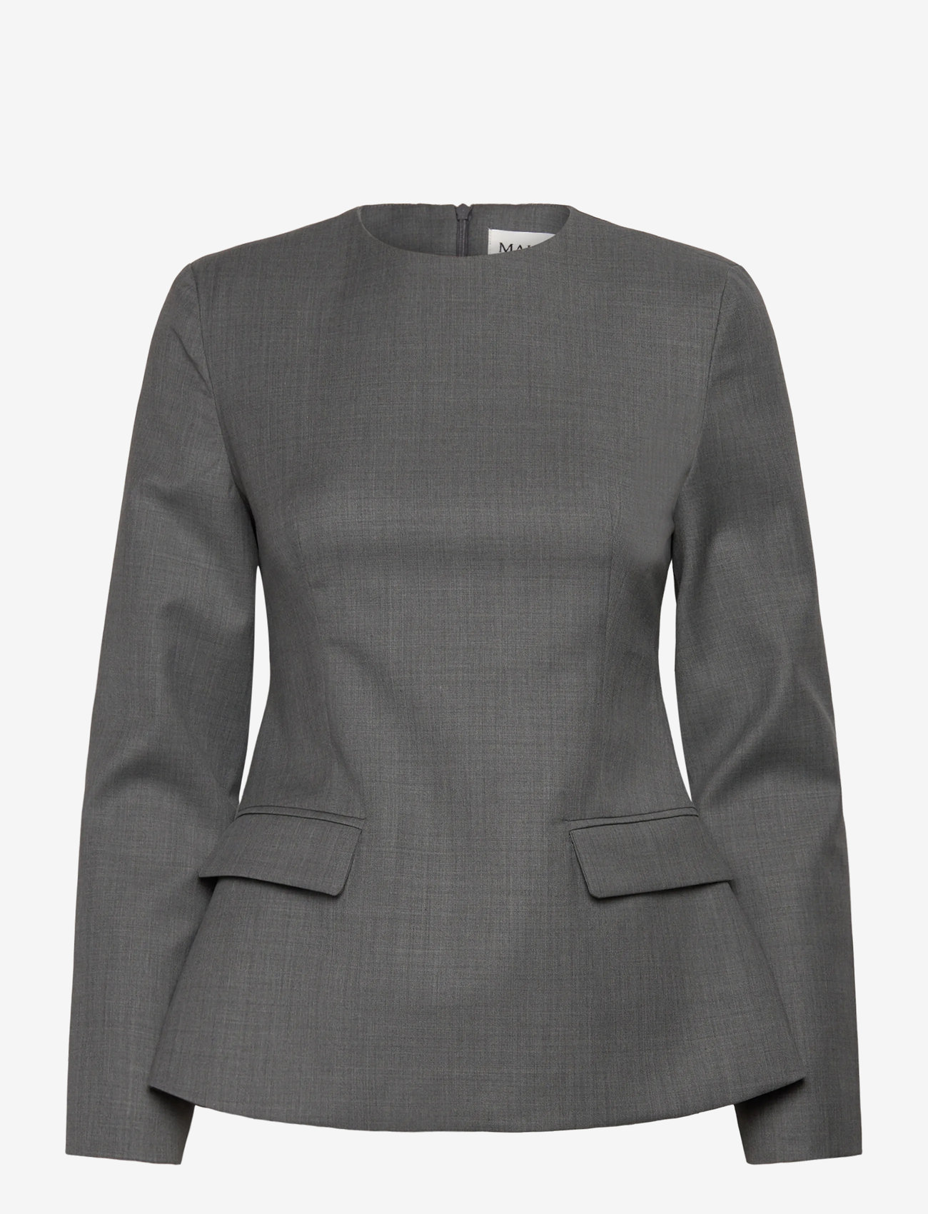 Malina - Athina Tailored Long Sleeve Blouse - pikkade varrukatega pluusid - grey - 1