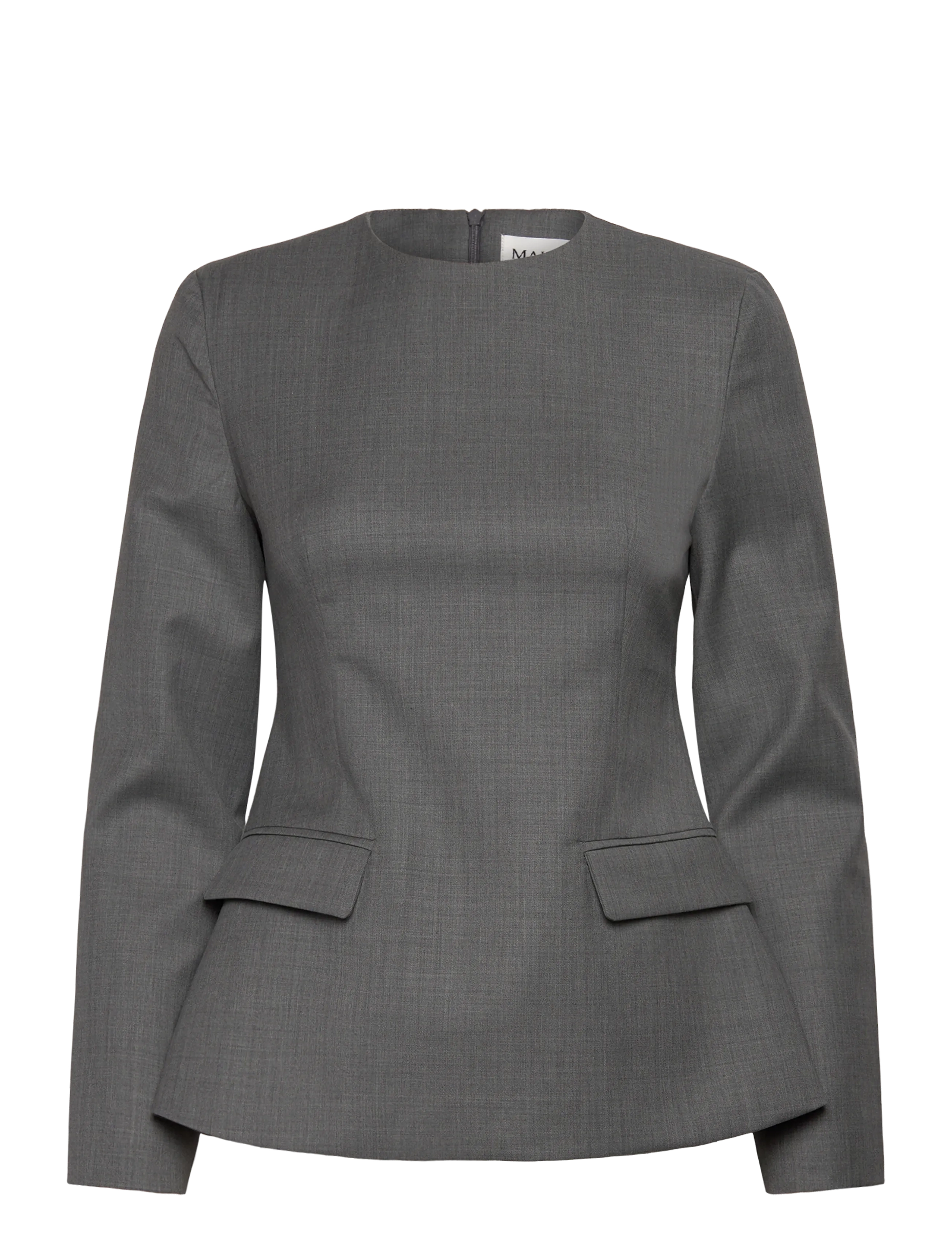 Athina Tailored Long Sleeve Blouse - GREY