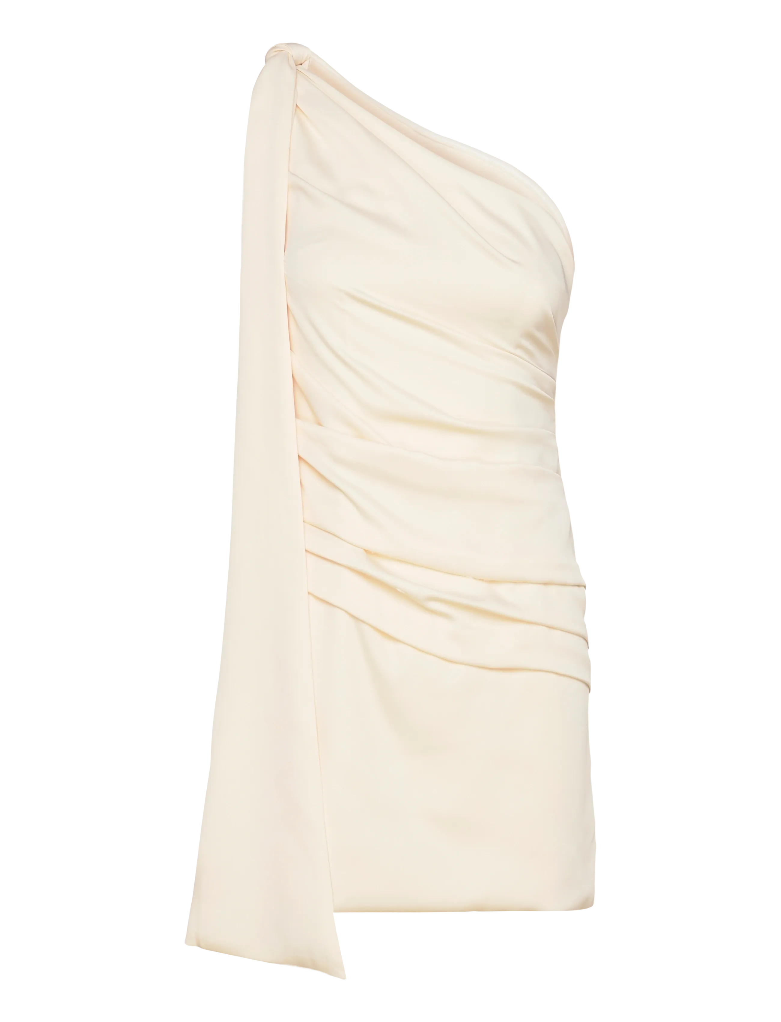 MALINA Nelly Draped One Schulter Mini Kleid Cream - 38 - Damen