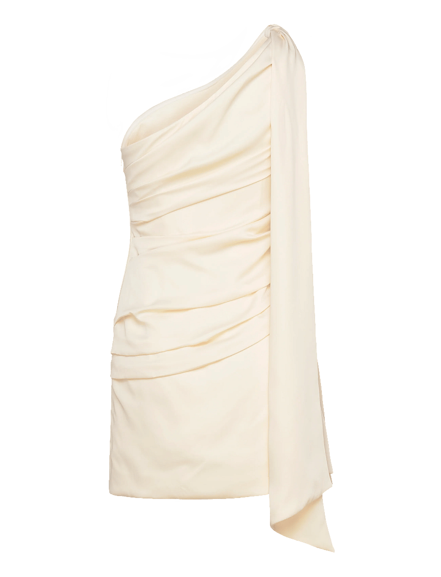 Malina - Nelly Draped One Shoulder Mini Dress - robes de soirée - vanilla - 2