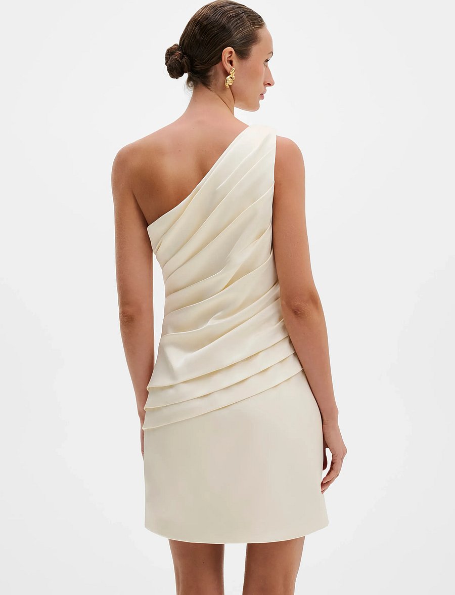 Malina - Nelly Draped One Shoulder Mini Dress - aftenkjoler - vanilla - 4