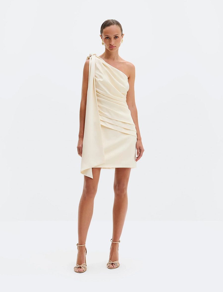 Malina - Nelly Draped One Shoulder Mini Dress - robes de soirée - vanilla - 5