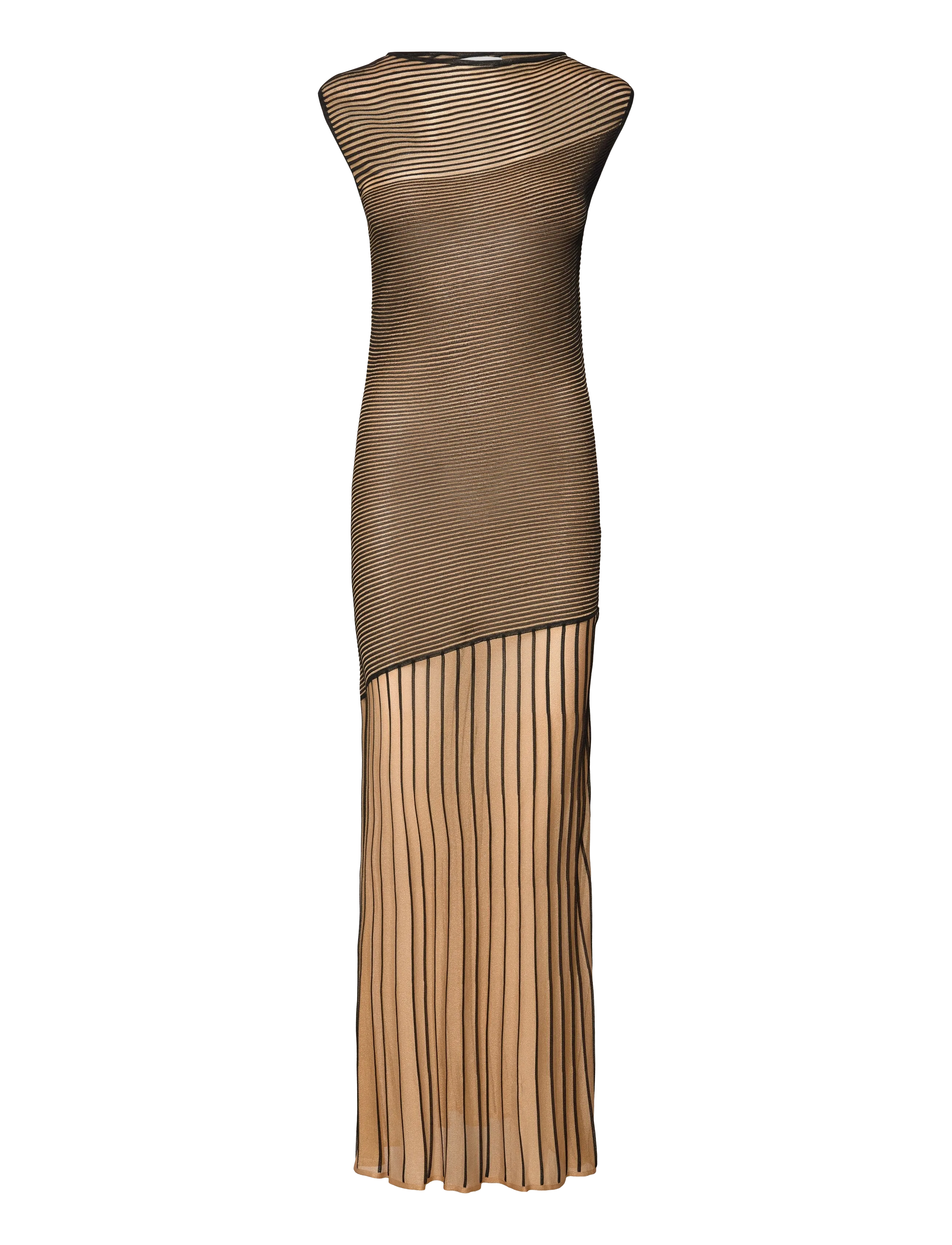 MALINA Patricia Kurz Sleeve Strick Maxi Kleid Beige - S - Damen