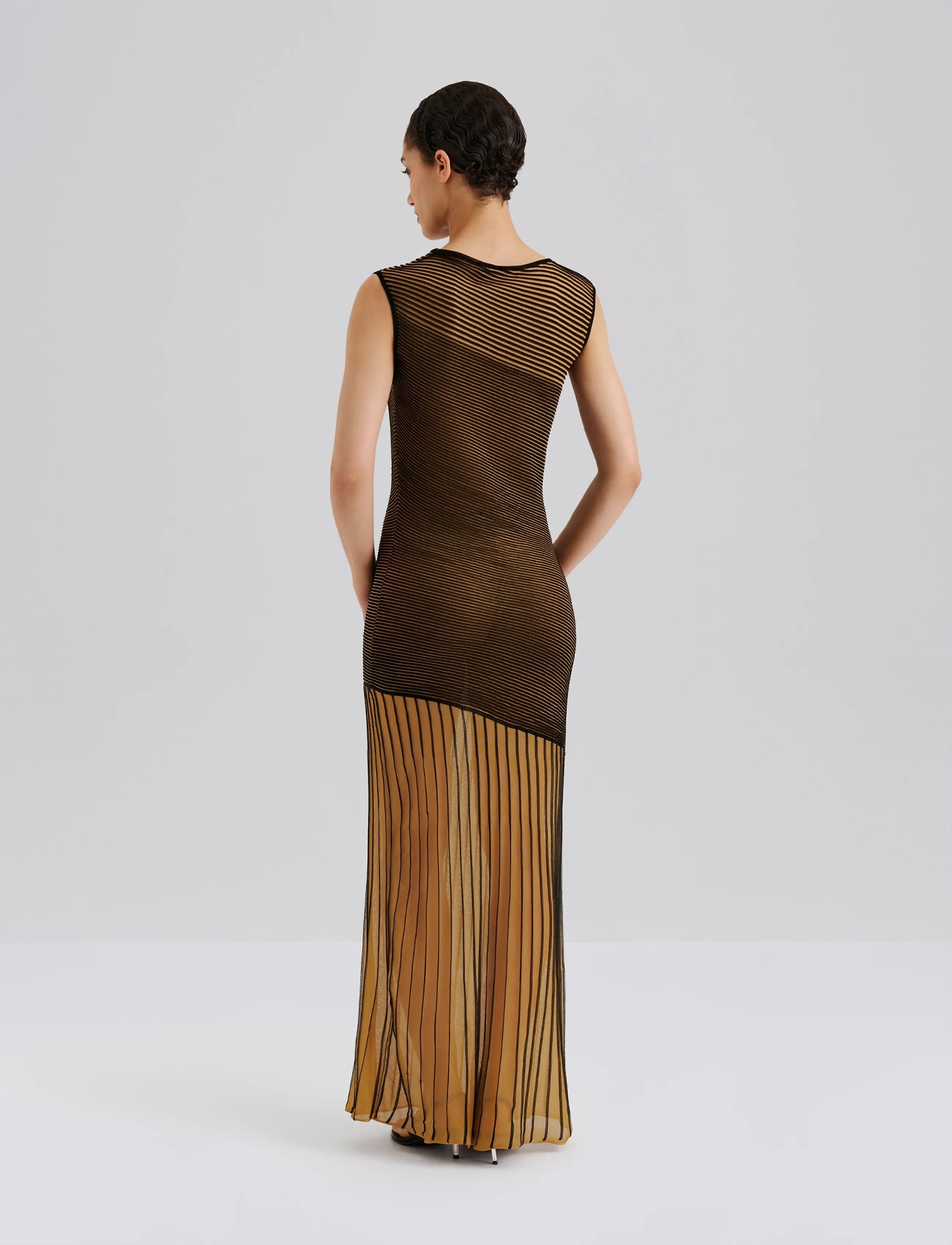 Malina - Patricia Short Sleeve Knitted Maxi Dress - maxi dresses - multi - 3