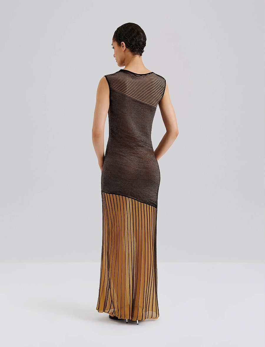 Malina - Patricia Short Sleeve Knitted Maxi Dress - maxi dresses - multi - 3