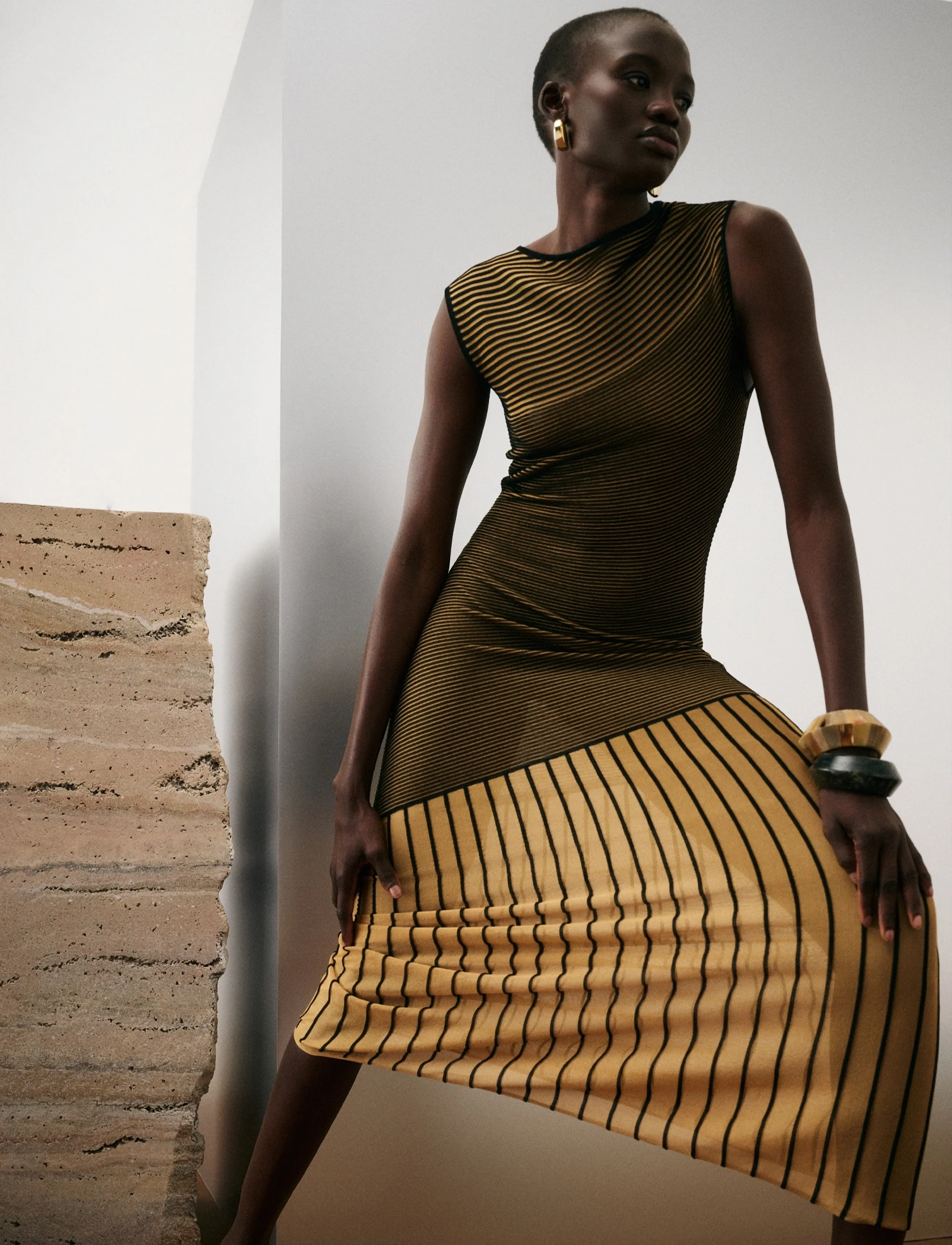 Malina - Patricia Short Sleeve Knitted Maxi Dress - maxi dresses - multi - 5