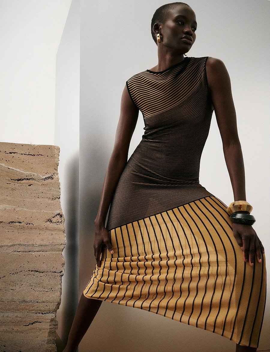 Malina - Patricia Short Sleeve Knitted Maxi Dress - maxi dresses - multi - 5