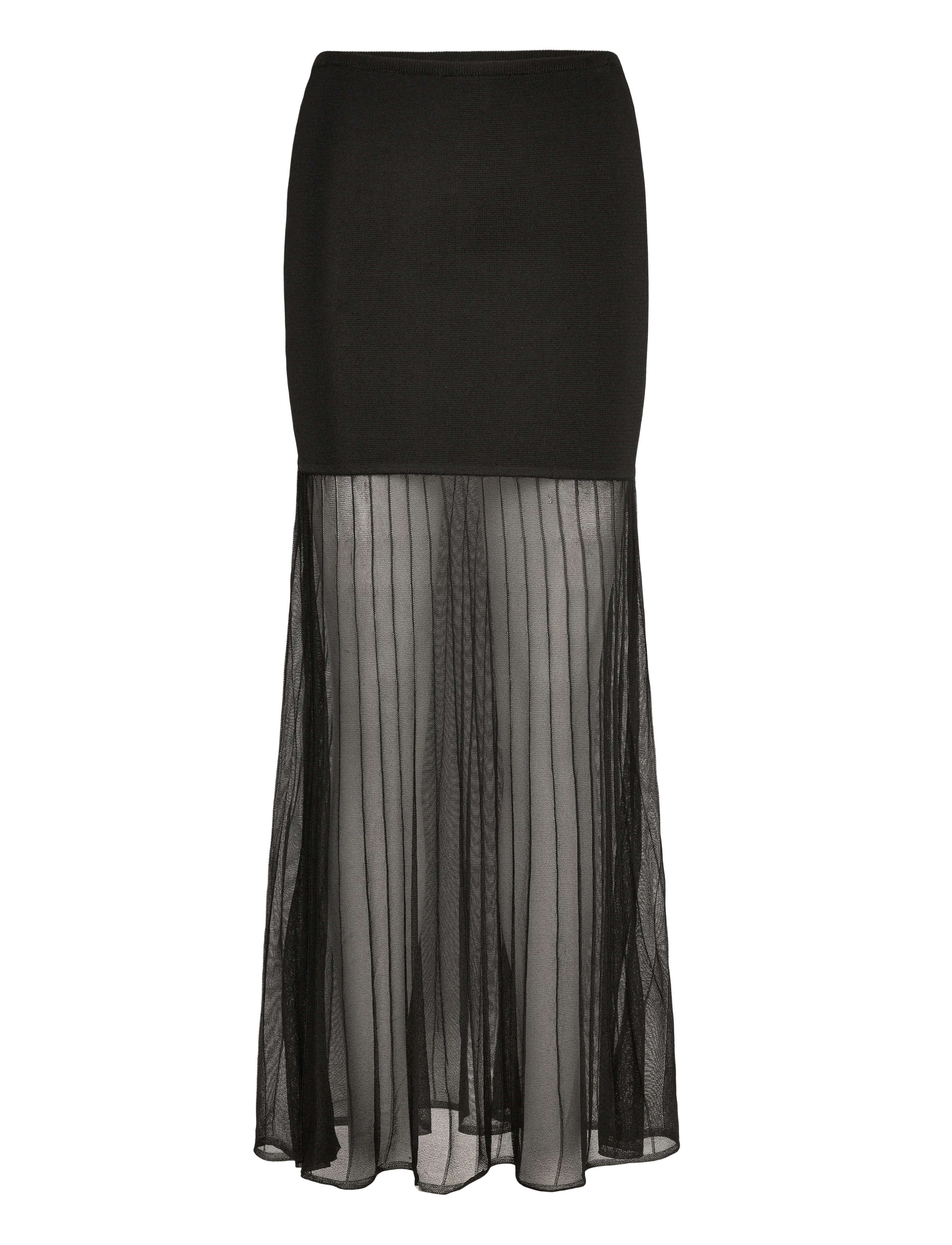 MALINA Calina Sheer Strick Maxi Rock Schwarz - S - Damen