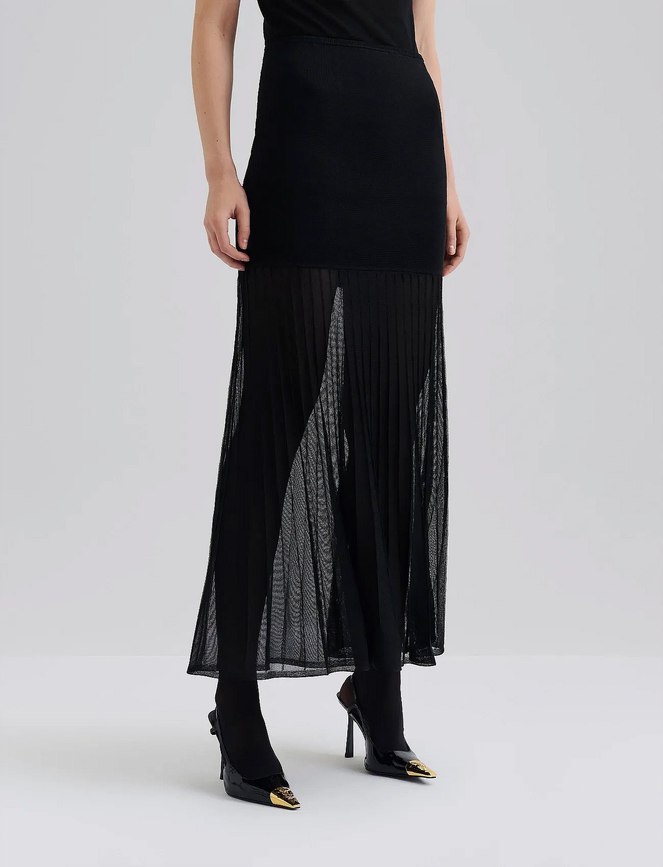 Calina Sheer Knitted Maxi skirt