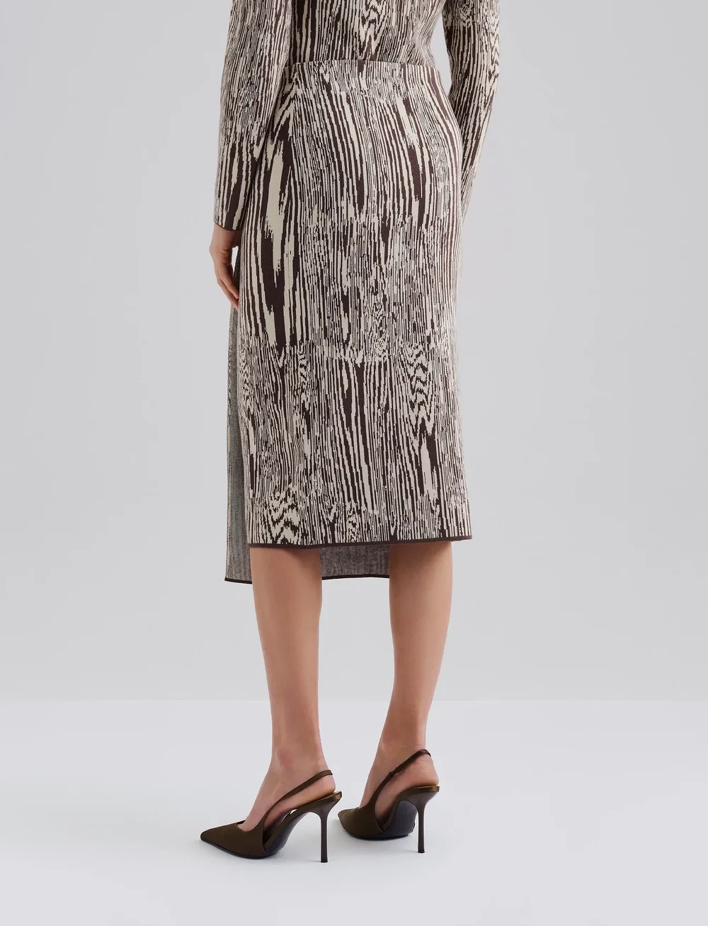 Malina - Lois Jacquard Knitted Wrap Midi skirt - midi-röcke - moire - 3
