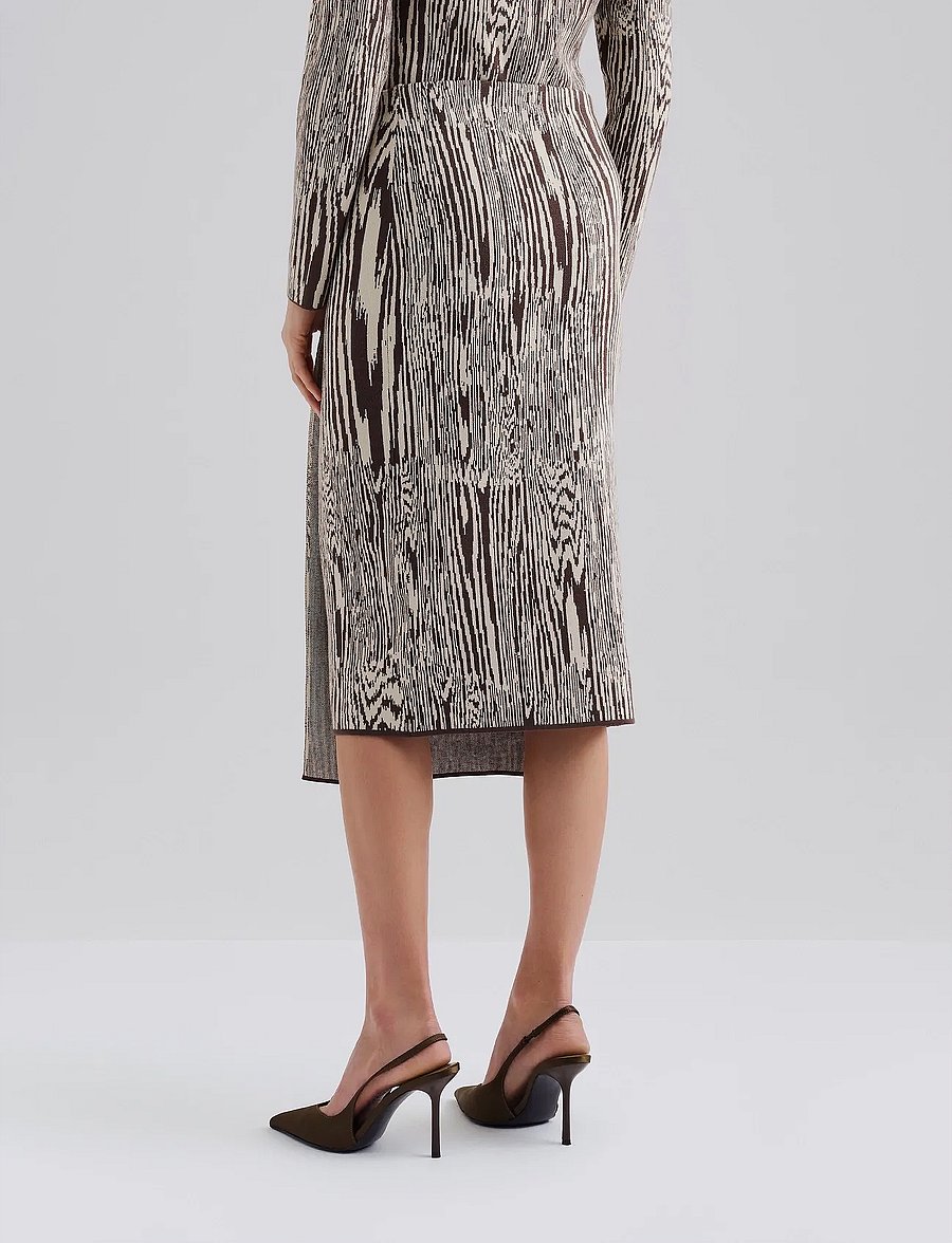 Malina - Lois Jacquard Knitted Wrap Midi skirt - midi-röcke - moire - 3