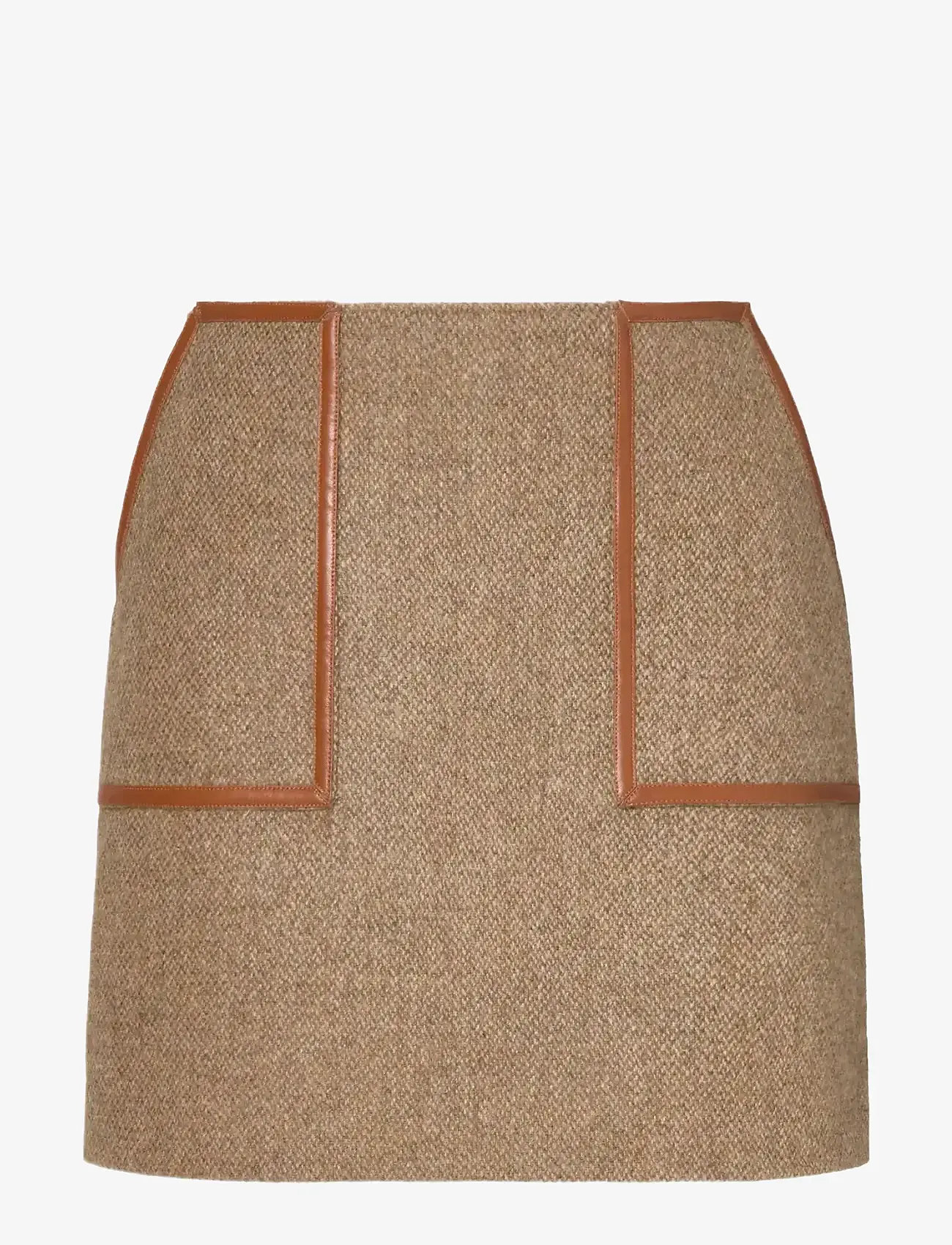 Malina - Andine Dressed Wool Mini skirt - kurze röcke - taupe - 1