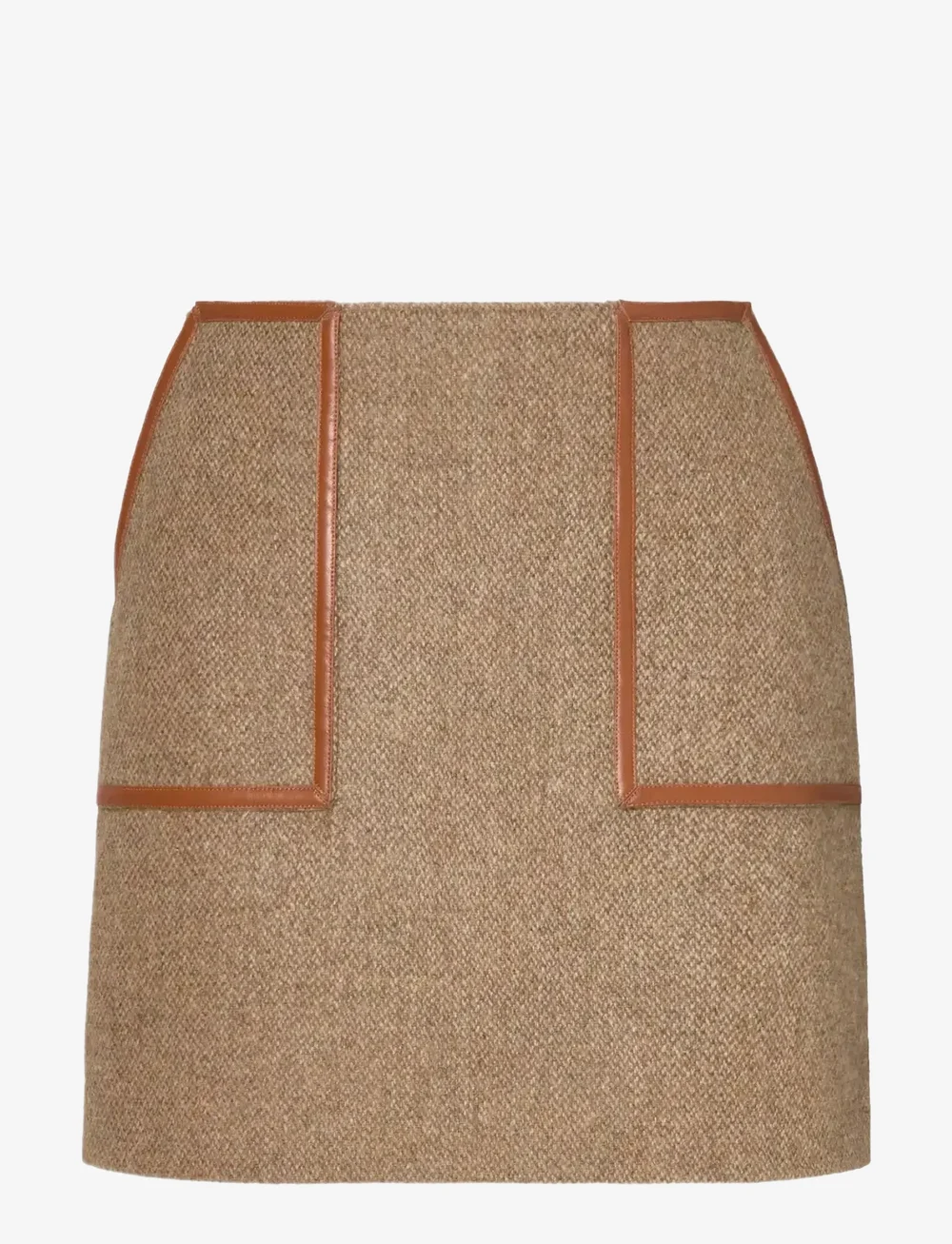Malina - Andine Dressed Wool Mini skirt - korta kjolar - taupe - 1