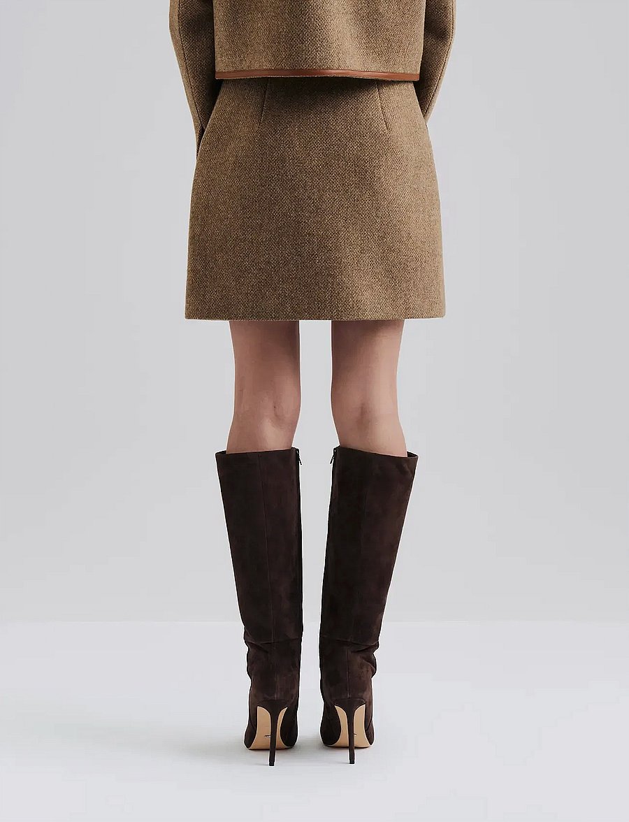 Malina - Andine Dressed Wool Mini skirt - kurze röcke - taupe - 2