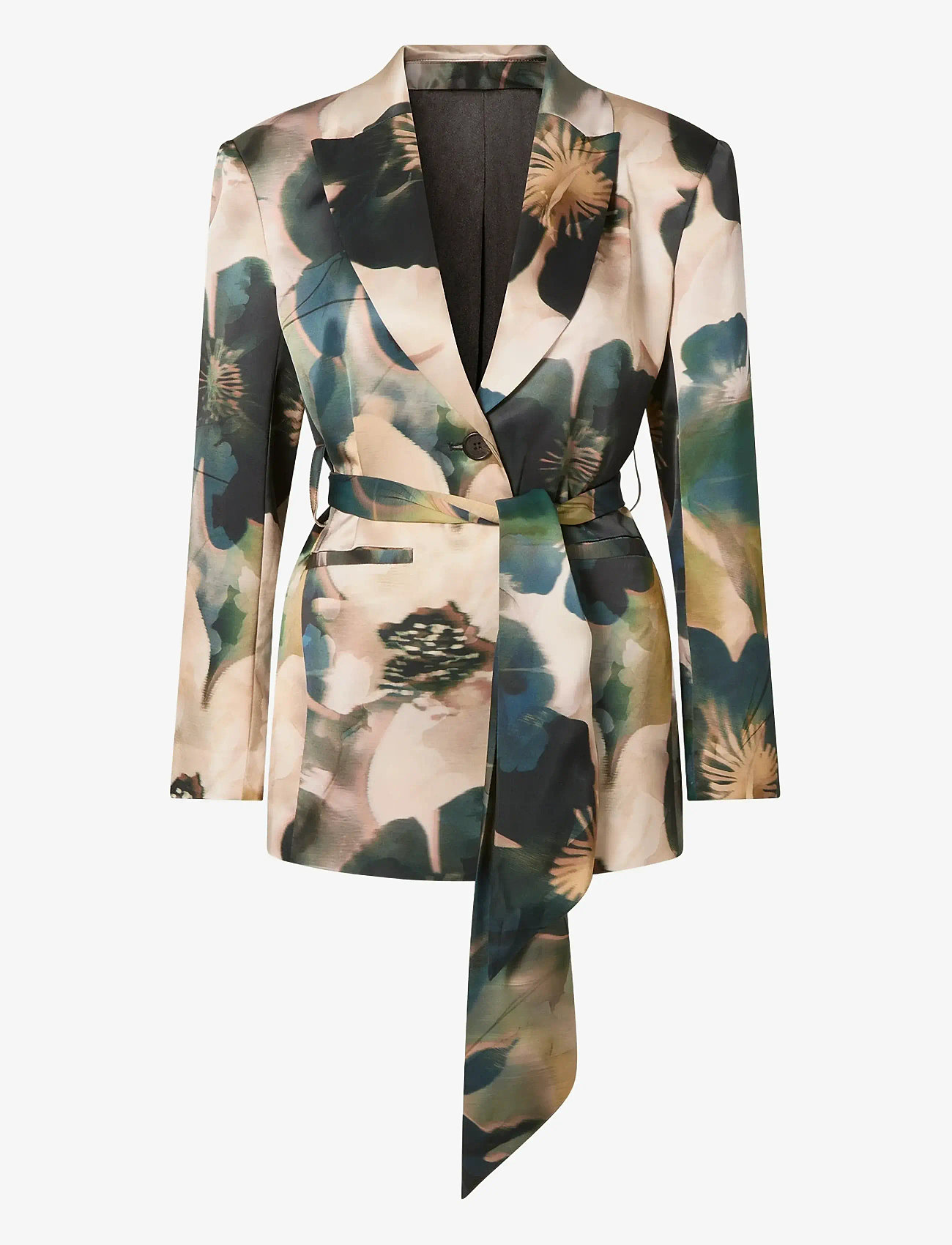 Malina - Liv Satin Wrap Blazer - blazere med bælte - dusty poppy - 1