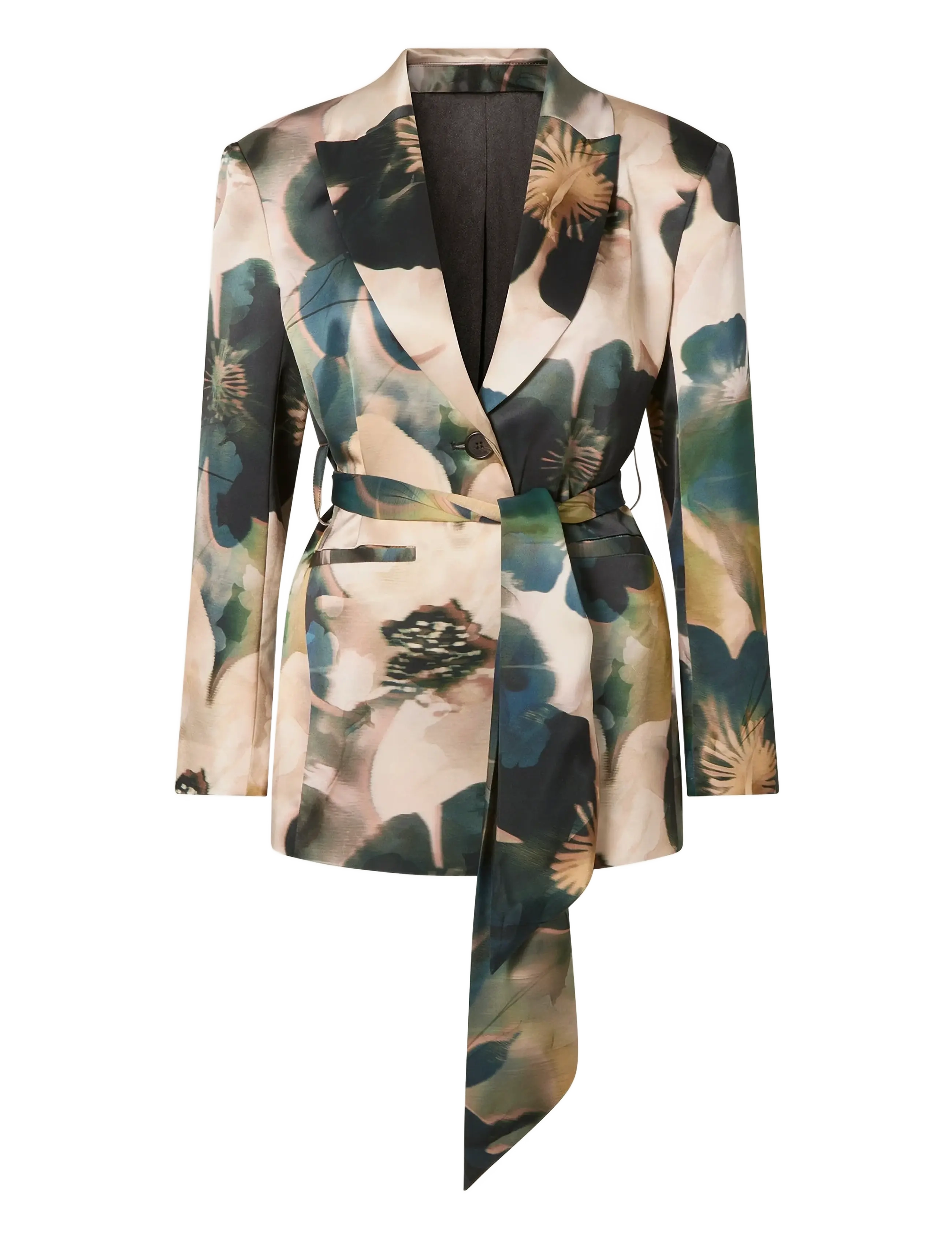 Liv Satin Wrap Blazer - DUSTY POPPY