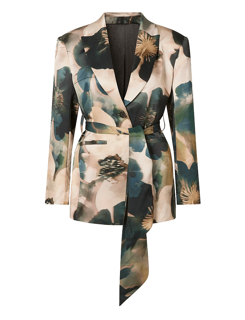 Malina - Liv Satin Wrap Blazer - vööga bleiserid - dusty poppy - 1