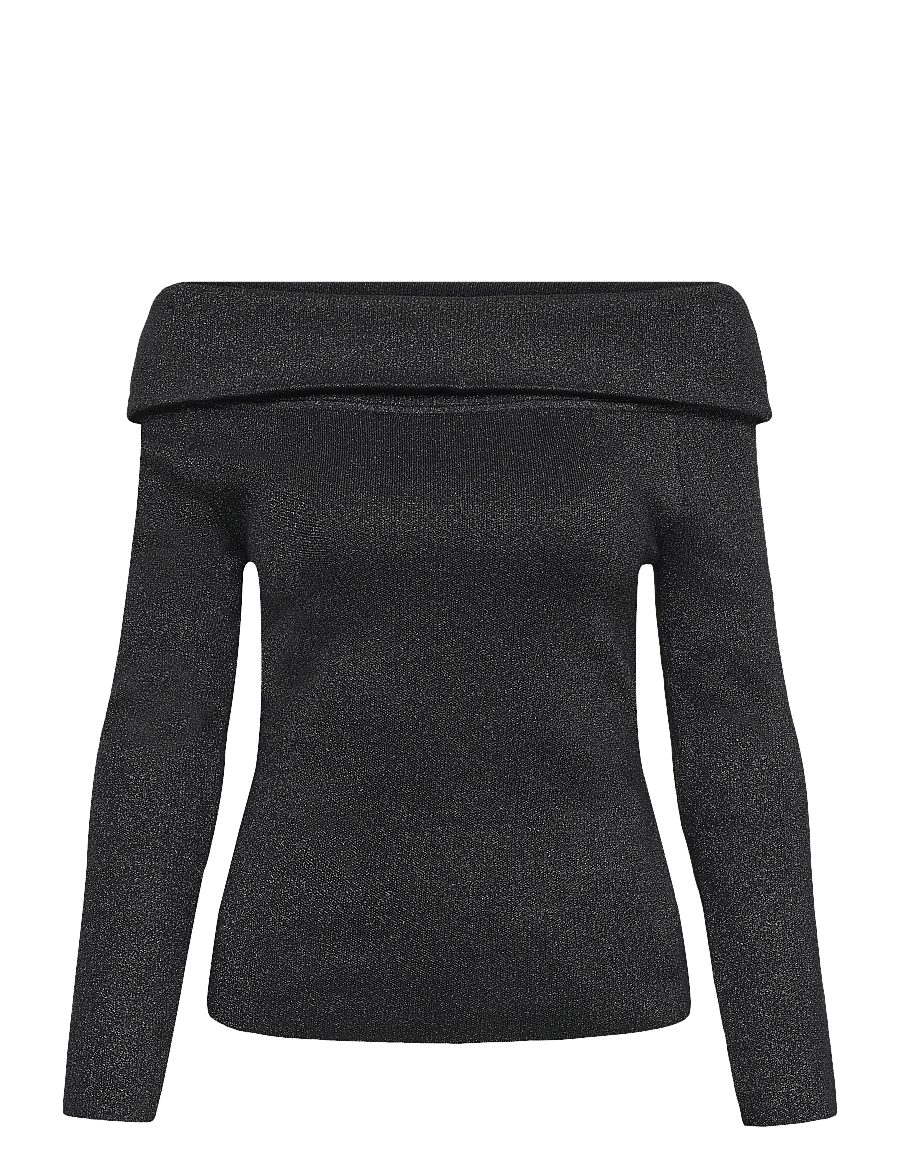 Malina - Cirella Knitted Off Shoulder Top - sviitrid - black metallic - 0