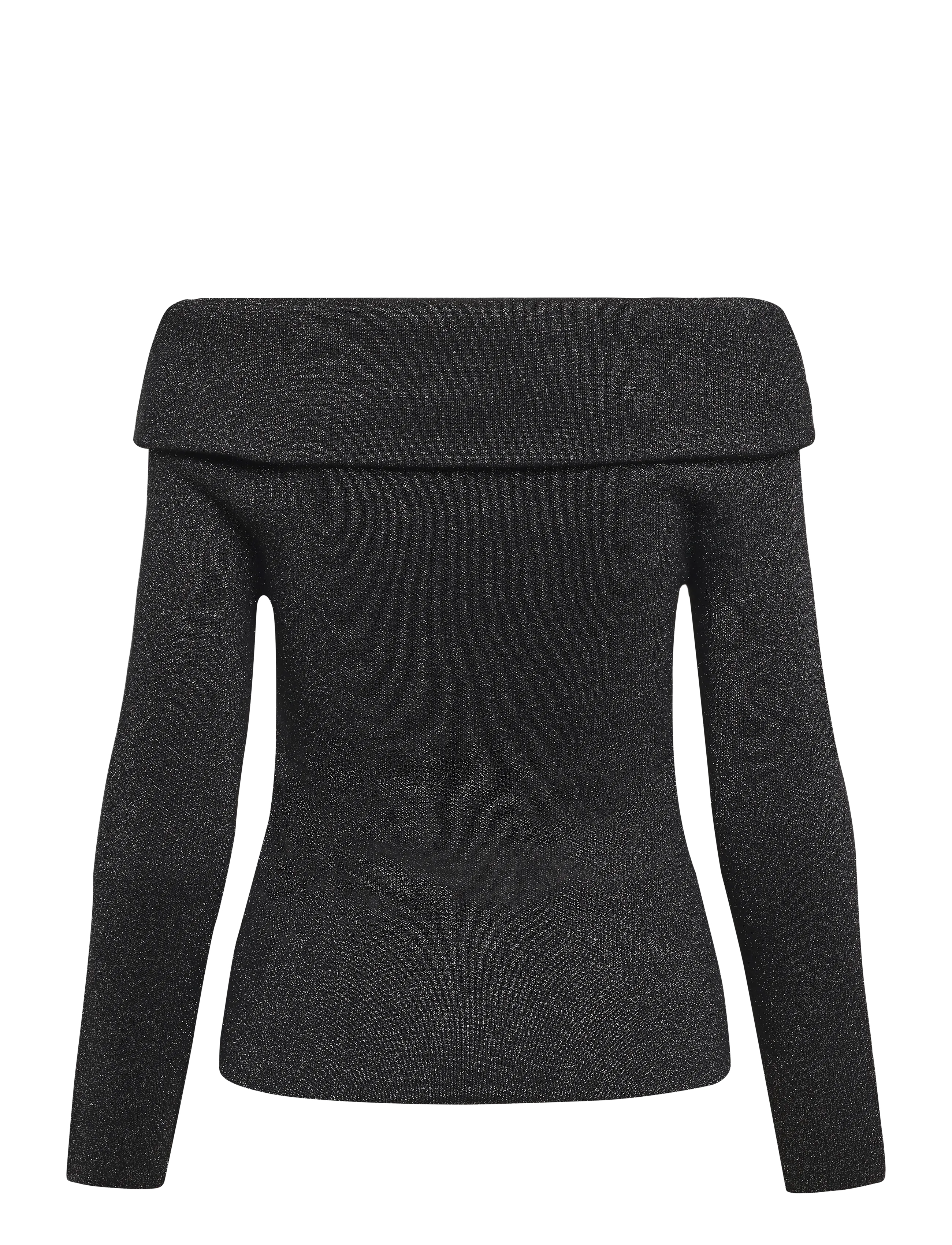 Malina - Cirella Knitted Off Shoulder Top - höstkläder - black metallic - 1