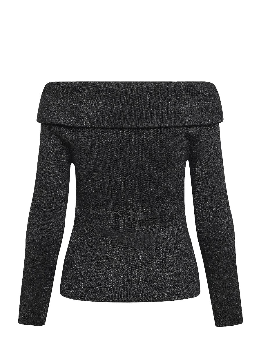 Malina - Cirella Knitted Off Shoulder Top - sviitrid - black metallic - 1