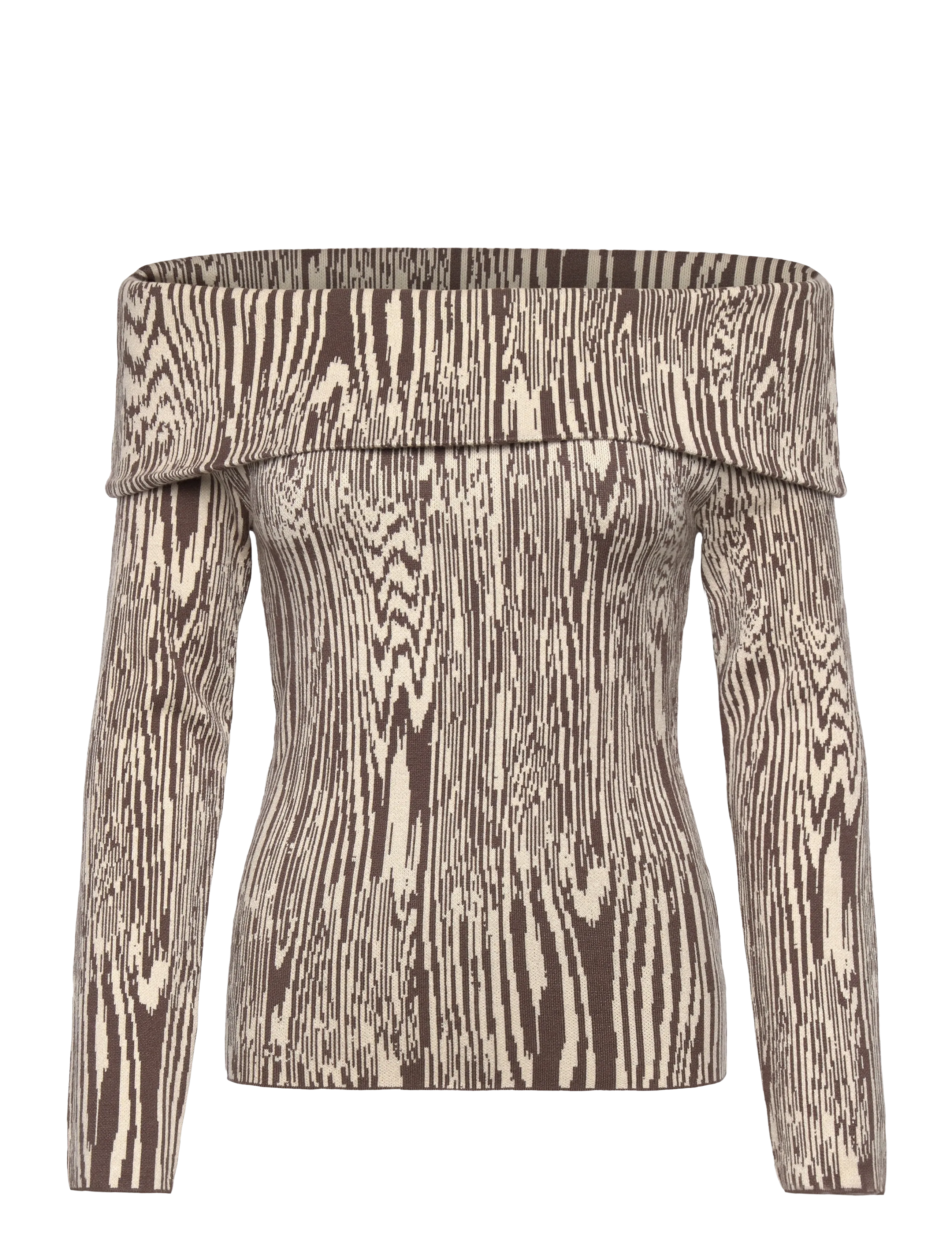 MALINA Cirella Strick Off Schulter Oberteil Braun - L - Damen