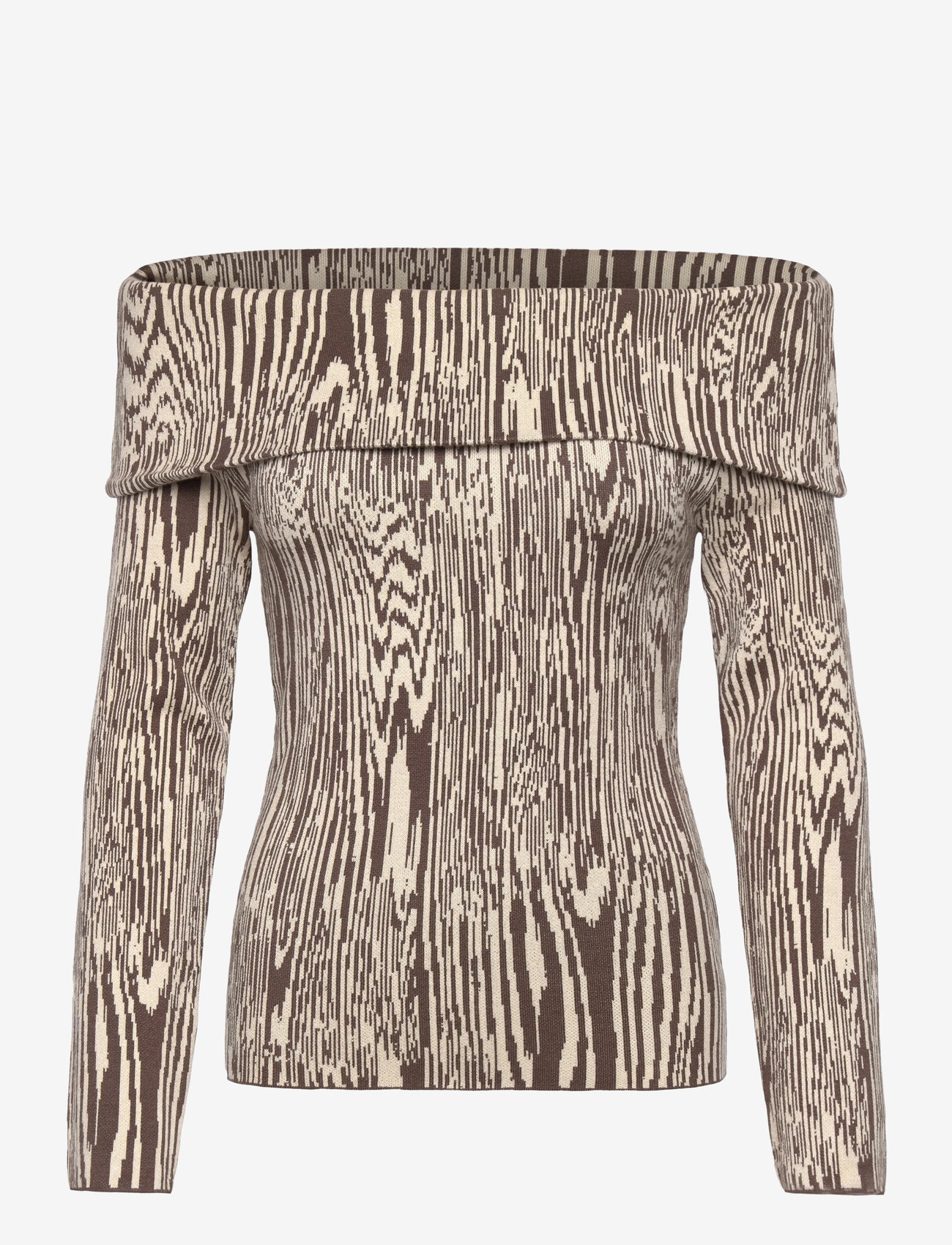 Malina - Cirella Knitted Off Shoulder Top - tröjor - moire - 1