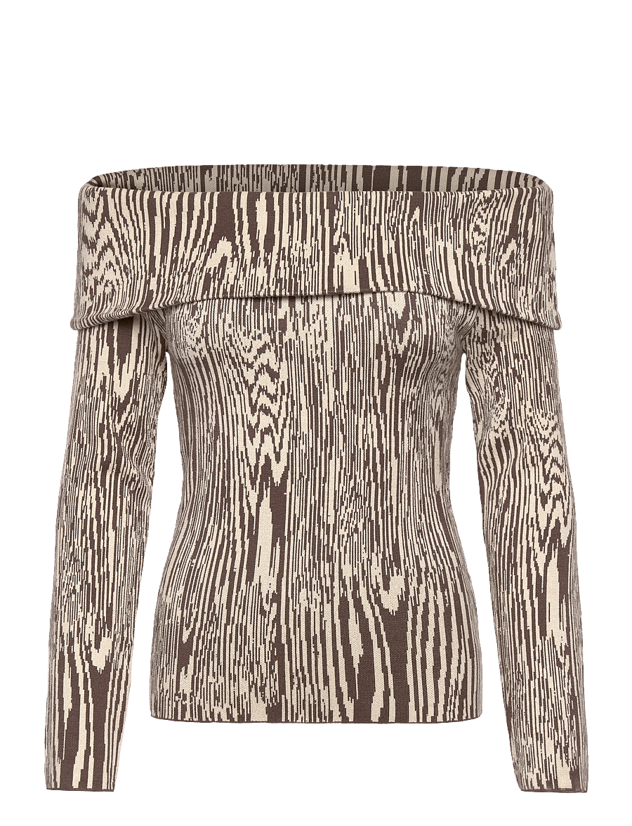 Malina - Cirella Knitted Off Shoulder Top - sviitrid - moire - 1