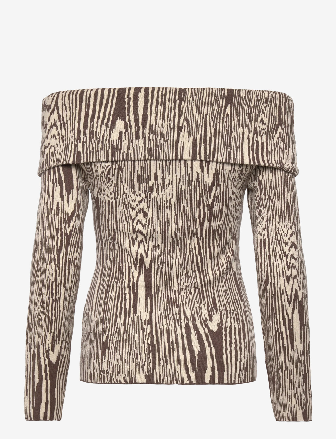 Malina - Cirella Knitted Off Shoulder Top - tröjor - moire - 2