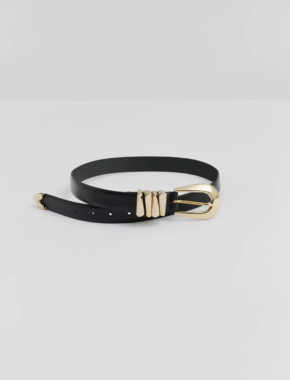 Malina - Azelia Buckle Leather Belt - casual gürtel - black - 0