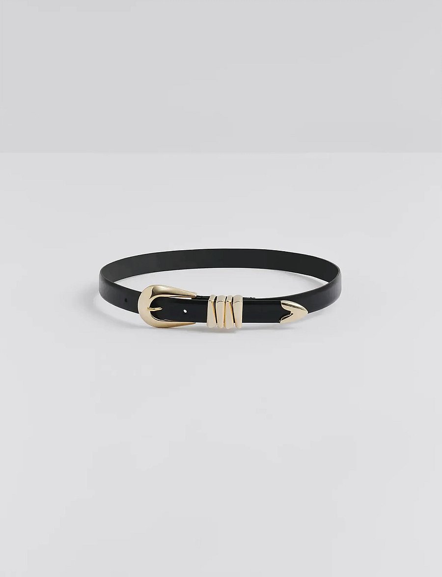 Malina - Azelia Buckle Leather Belt - ledergürtel - black - 2