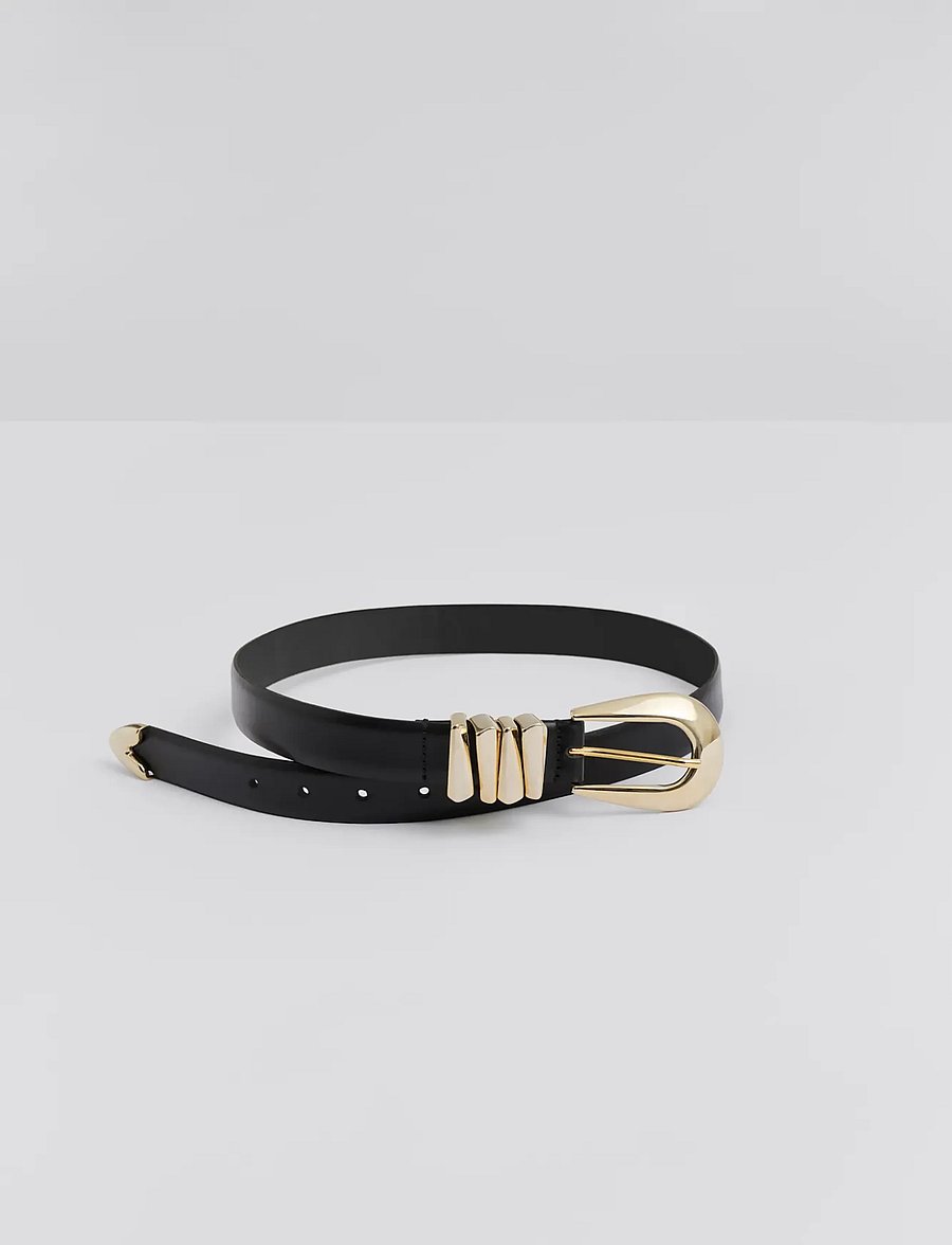 Malina - Azelia Buckle Leather Belt - ledergürtel - black - 5