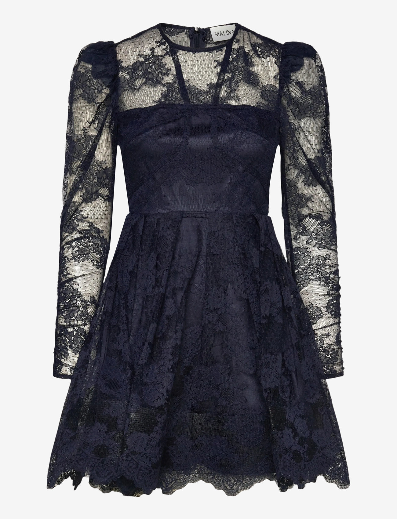Malina - Leoni Lace Mini Dress - peokleidid - dark blue - 1