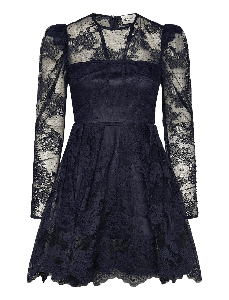 Malina - Leoni Lace Mini Dress - peokleidid - dark blue - 1