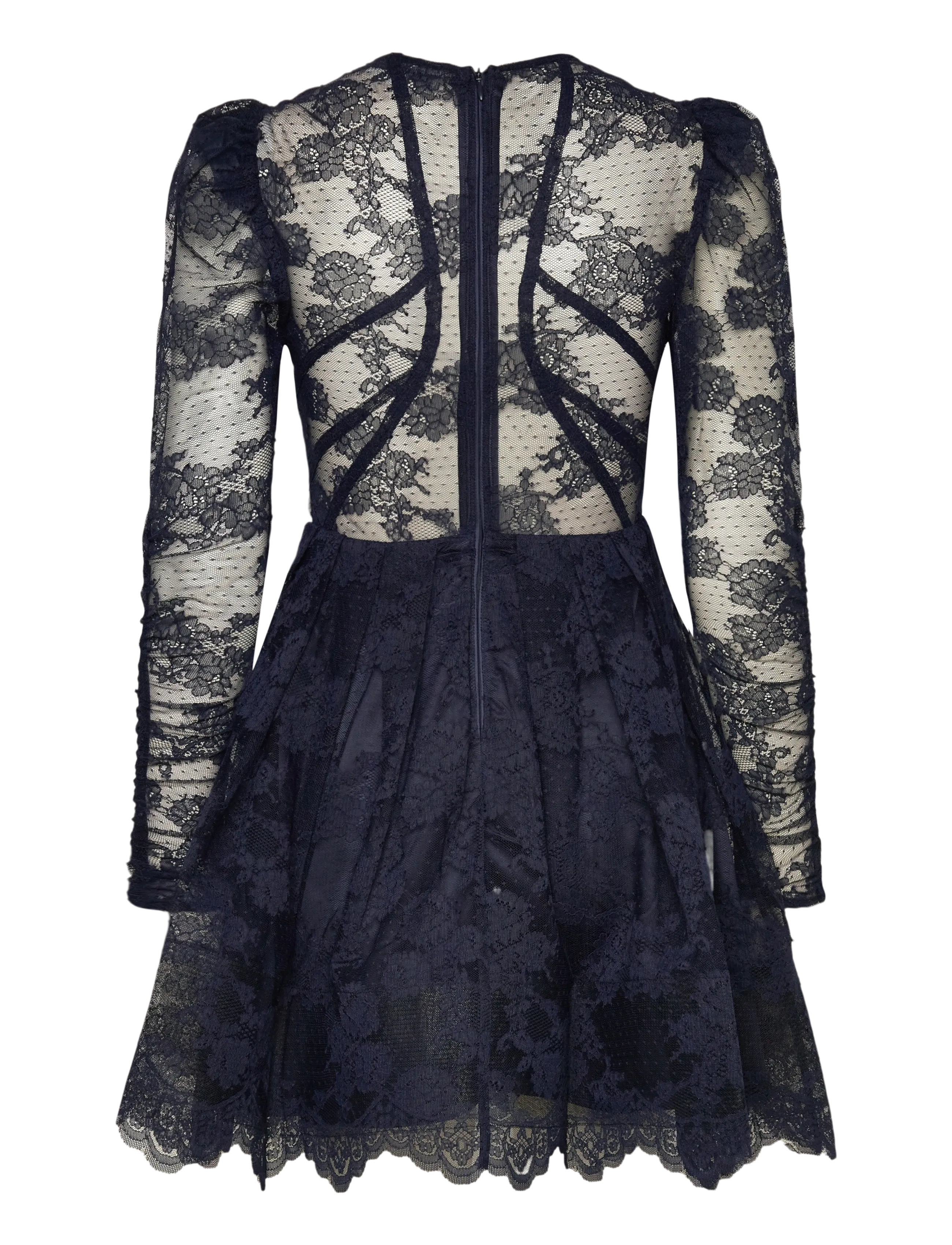 Malina - Leoni Lace Mini Dress - blondekjoler - dark blue - 2