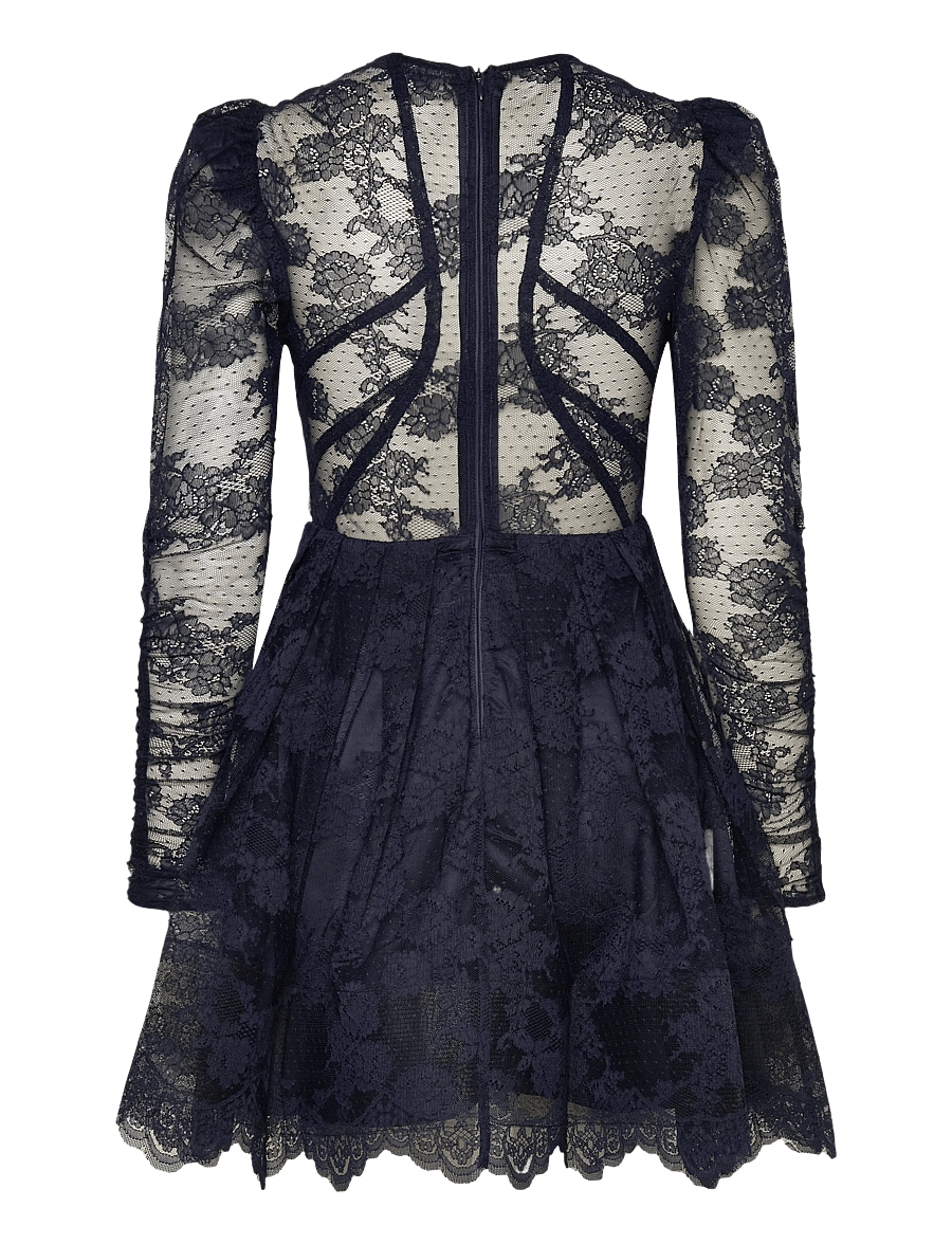 Malina - Leoni Lace Mini Dress - blondekjoler - dark blue - 2