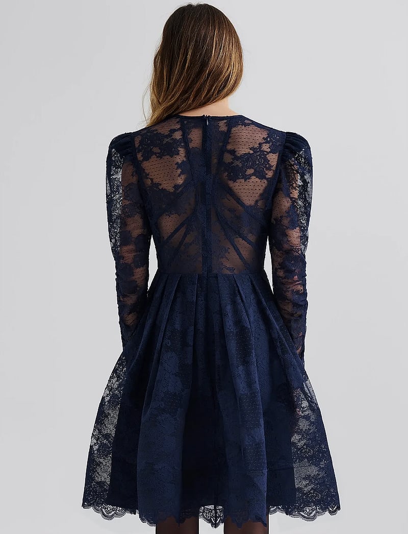Malina - Leoni Lace Mini Dress - peokleidid - dark blue - 3