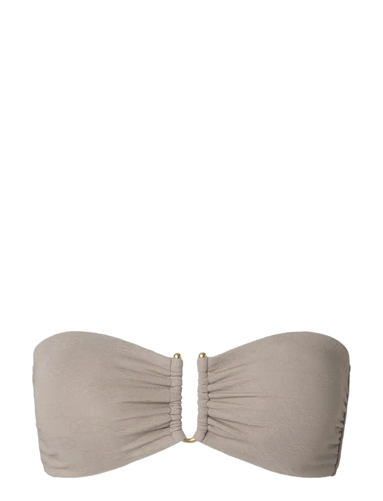 MALINA Signature Gold Embellished Bandeau Bikini Oberteil Grau - XS - Damen