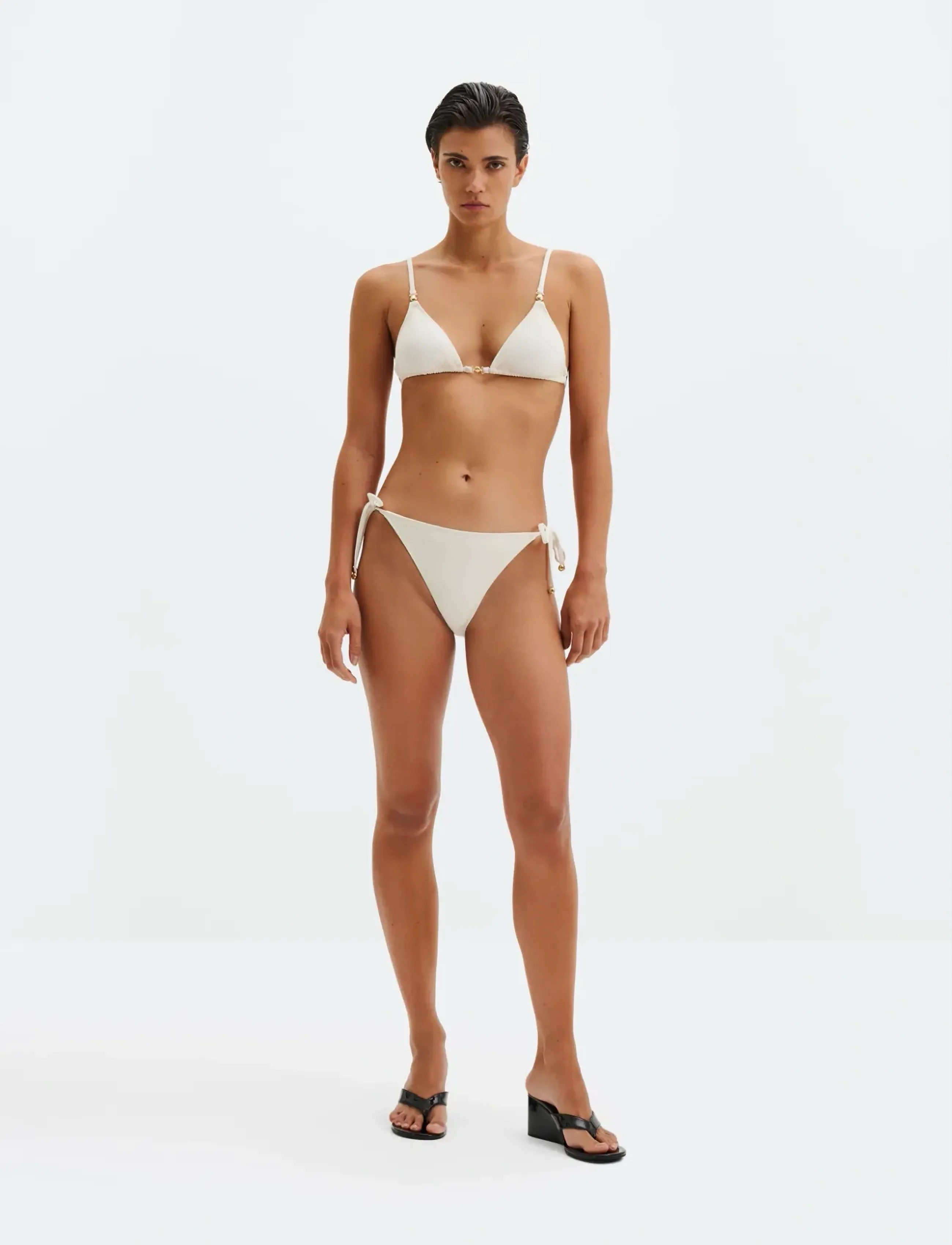 Malina - Signature Tie Bikini Bottom - side tie bikinis - vanilla - 4