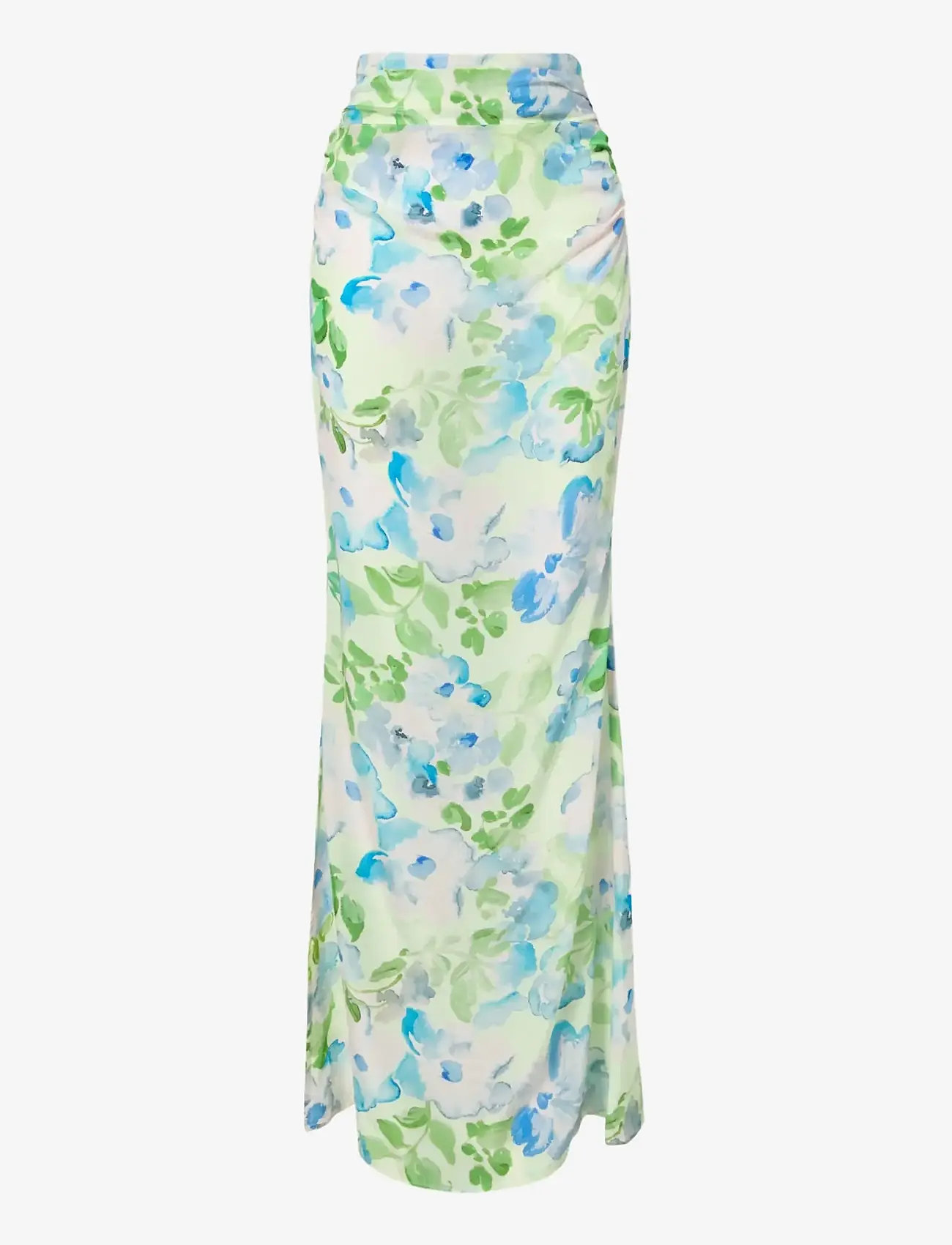 Malina - Laurel Ruched Chiffon Maxi Skirt - maksiseelikud - pastel floral pistachio - 1