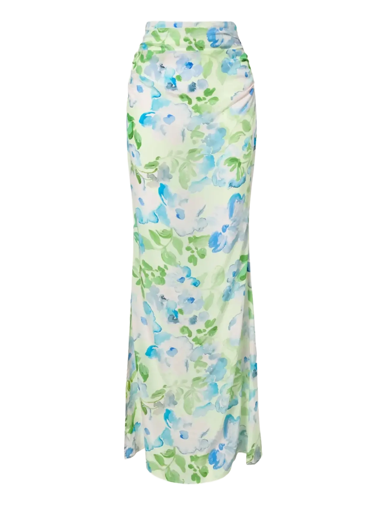 Malina Laurel Ruched Chiffon Maxi Skirt - Disainerikaubad - PASTEL FLORAL PISTACHIO / green