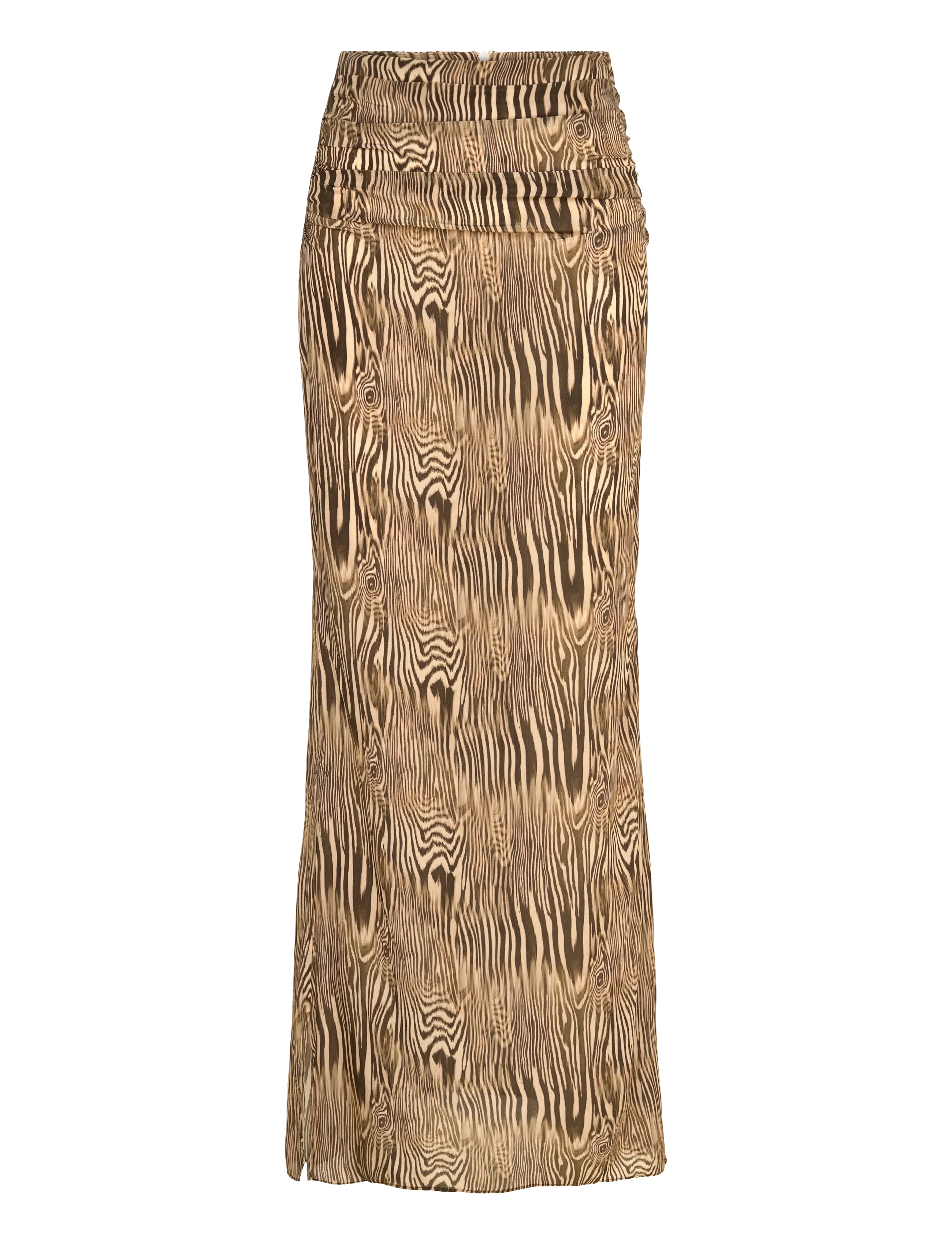 MALINA Laurel Ruched Chiffon Maxi Rock Beige - 38 - Damen