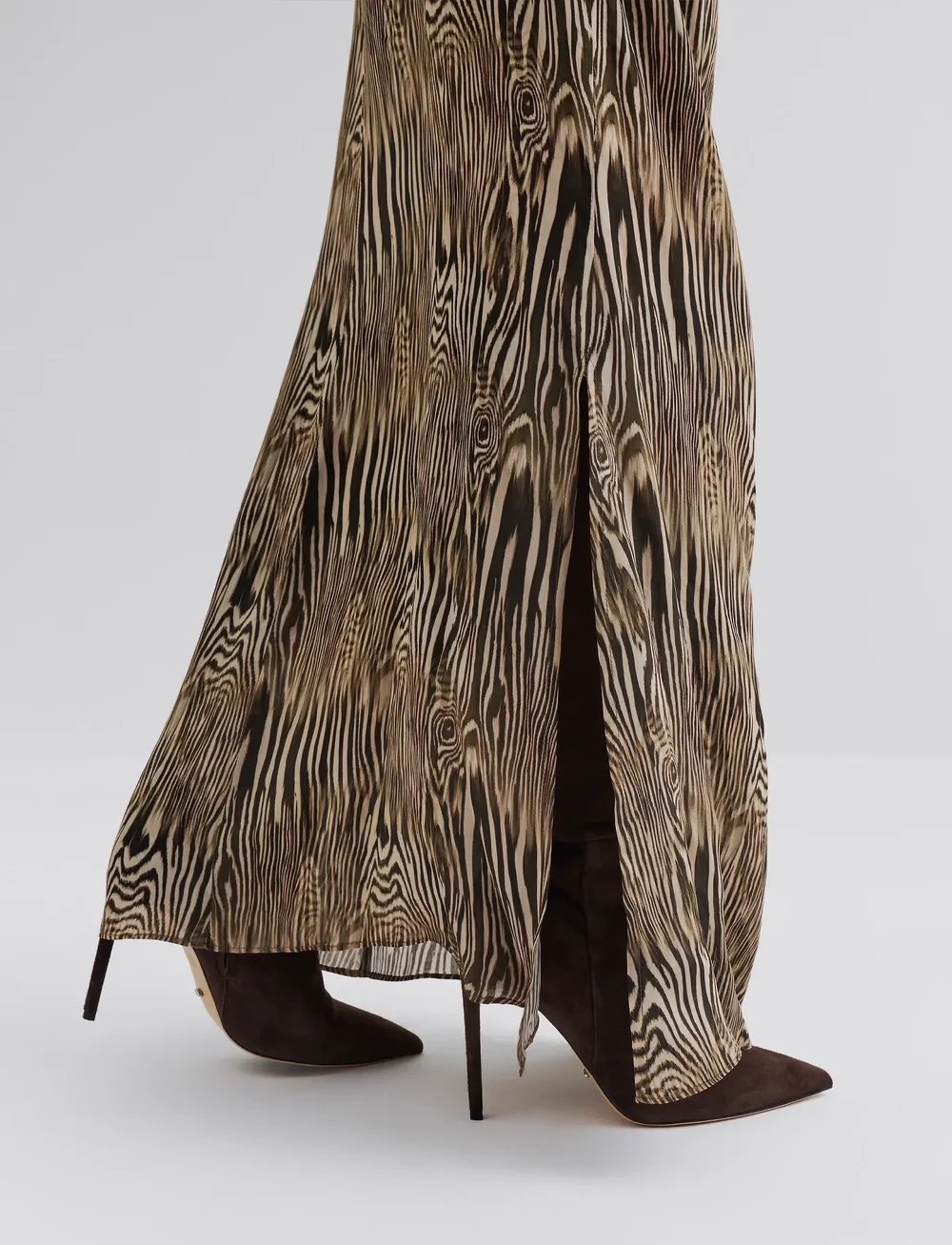 Malina - Laurel Ruched Chiffon Maxi skirt - maksiseelikud - moire - 5