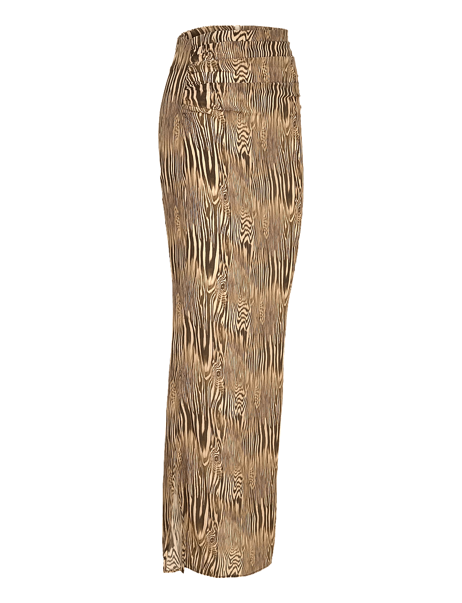 Malina - Laurel Ruched Chiffon Maxi Skirt - maxi skirts - moire - 3