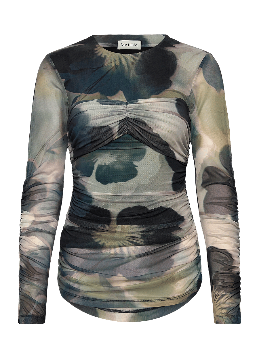Malina - Elionora Sheer Jersey Top - hauts à manches longues - dusty poppy - 1