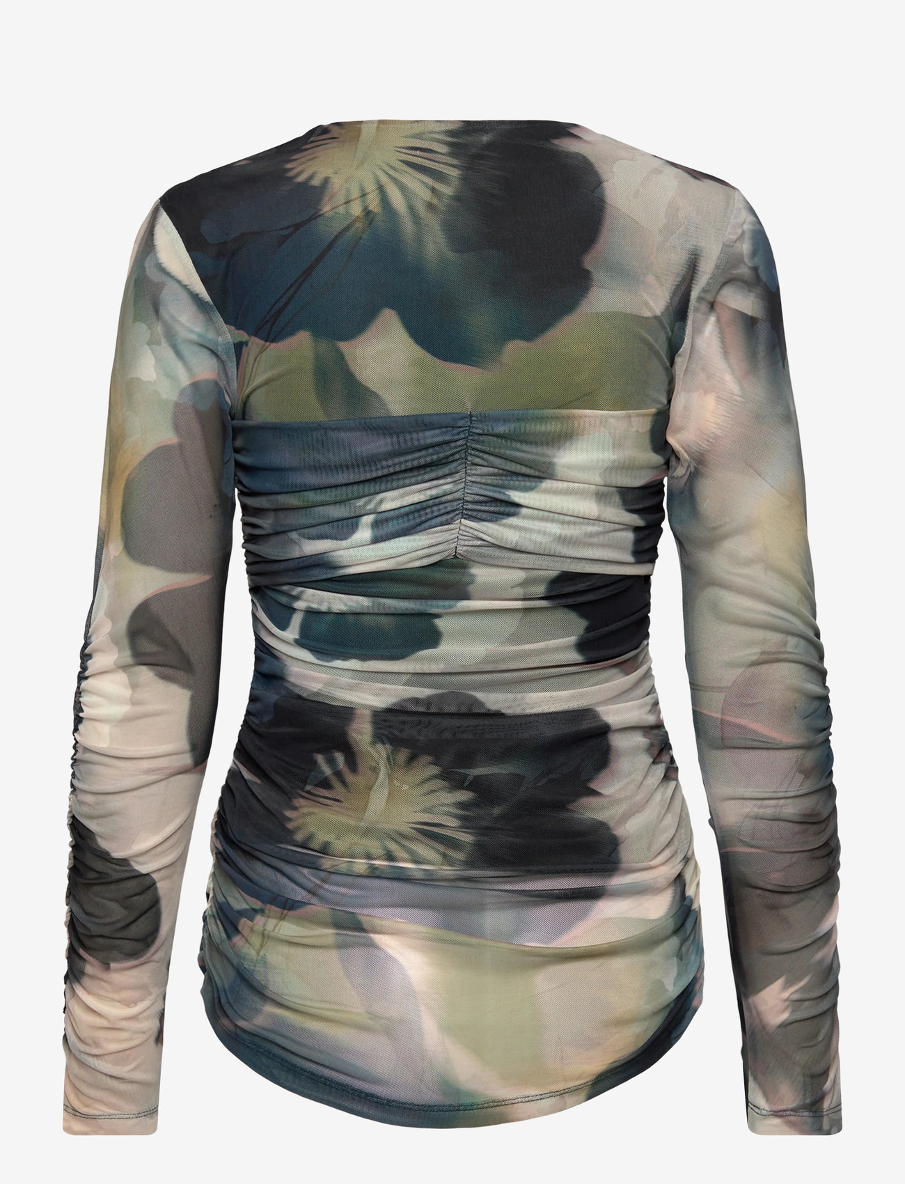 Malina - Elionora Sheer Jersey Top - långärmade toppar - dusty poppy - 2