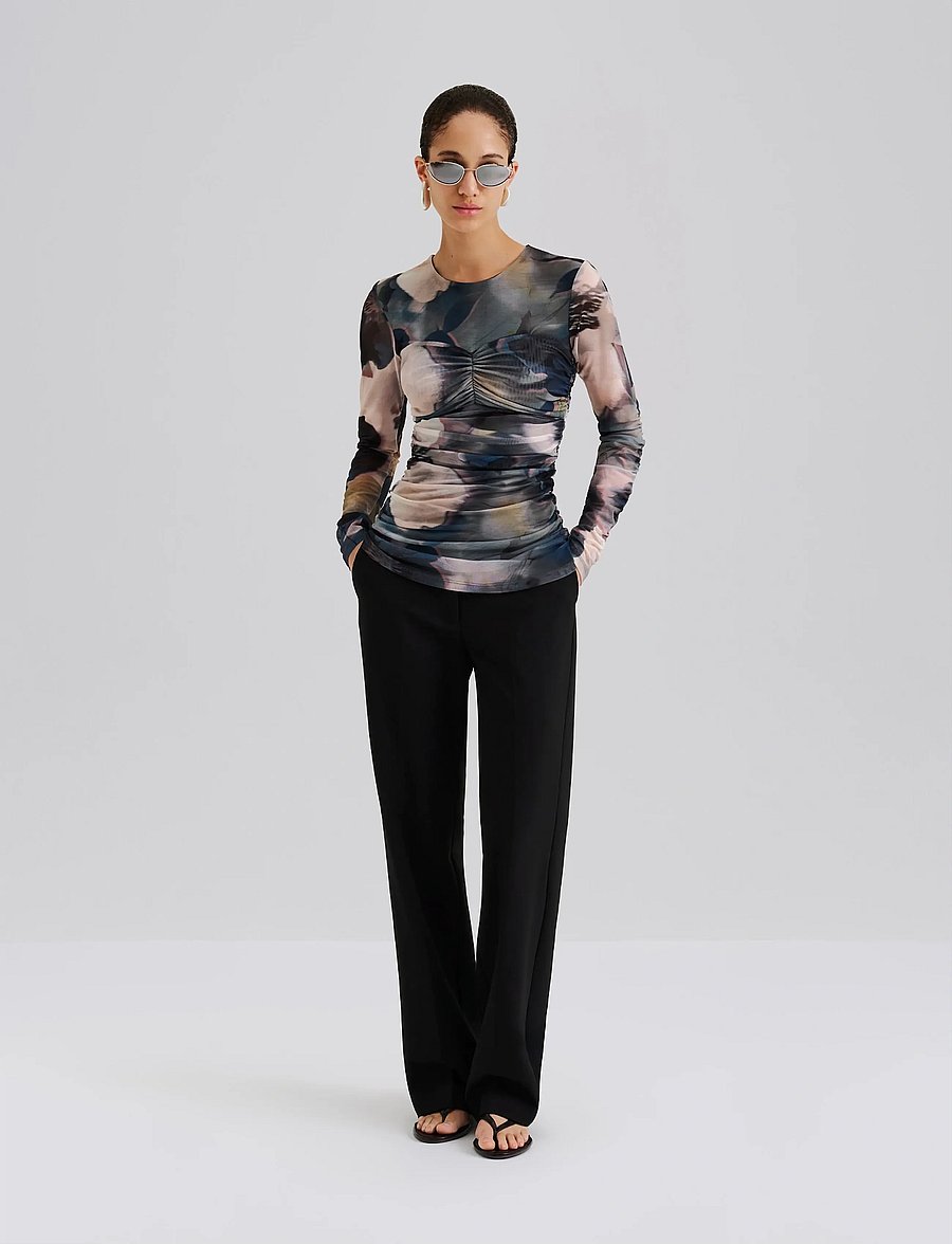Malina - Elionora Sheer Jersey Top - hauts à manches longues - dusty poppy - 0