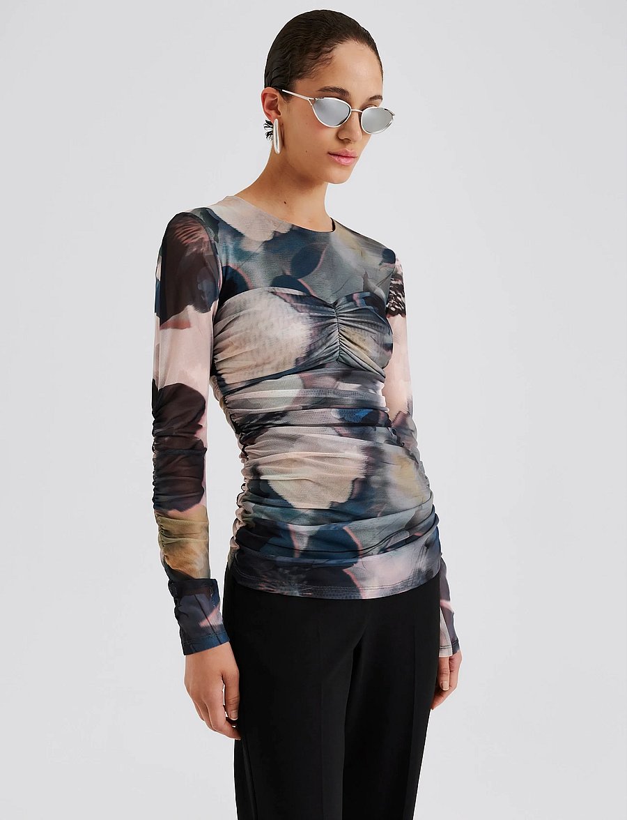 Malina - Elionora Sheer Jersey Top - hauts à manches longues - dusty poppy - 3